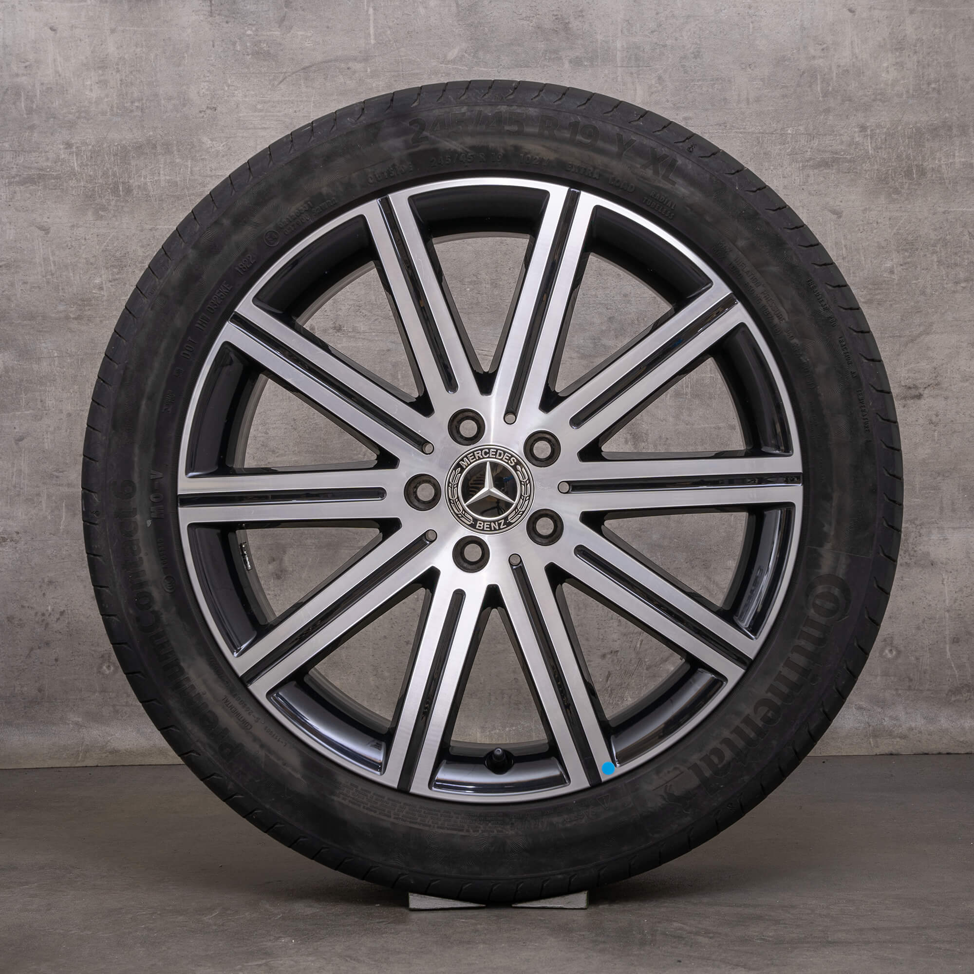 Originale Mercedes Benz V-Klasse fælge 19 tommer W447 Vito Marco Polo sommerhjul A4474015600 sort blank drejet