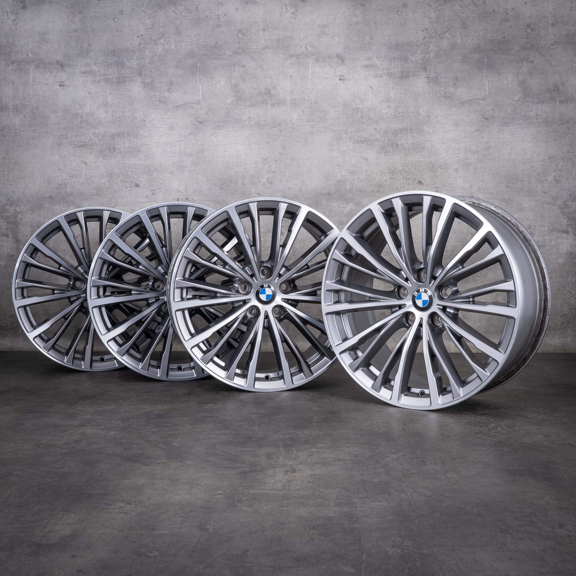 Original BMW 2er 3er 4er Felgen 18 Zoll G42 Coupe G20 G21 G22 G23 Styling 781 6883523 6897085 ferric grey front glanzgedreht