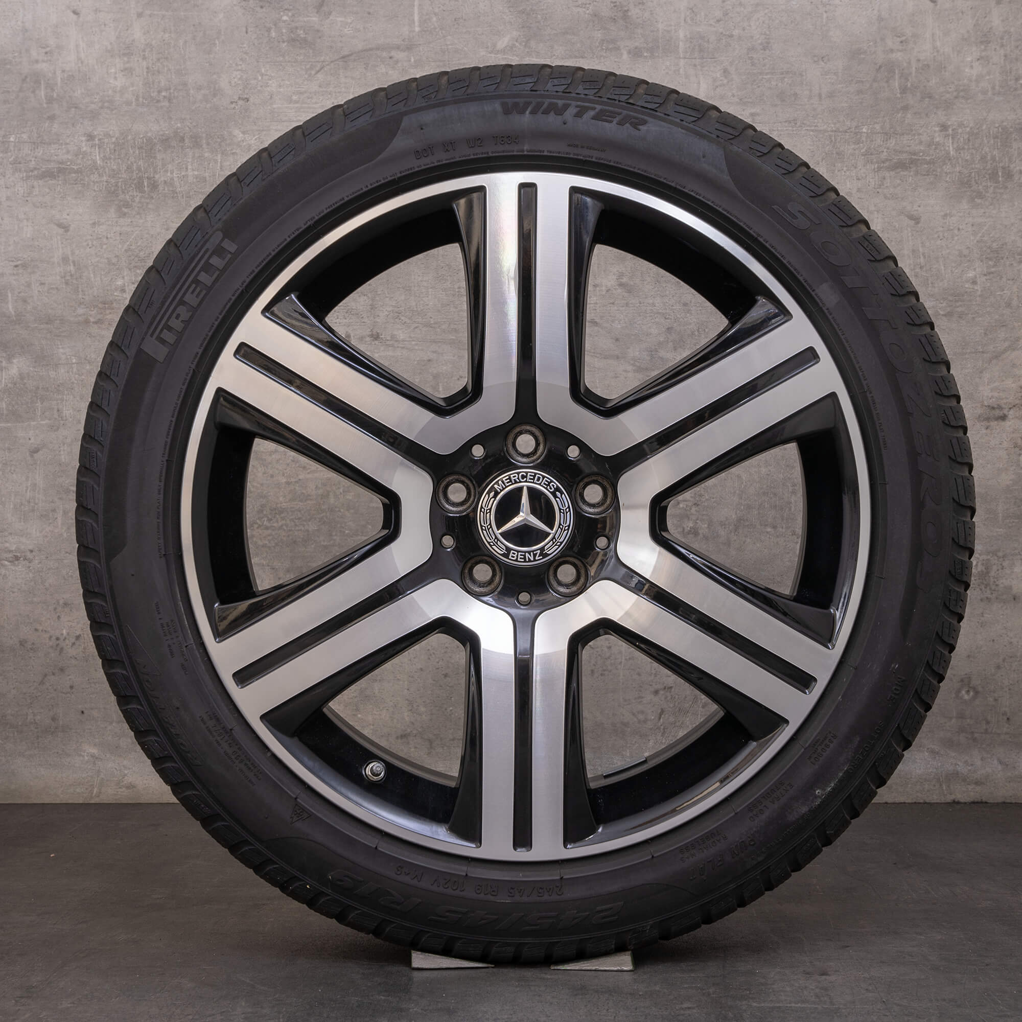 Oryginał Mercedes Benz Klasa E 19 cali X213 koła All-Terrain zimowe A2534011600 czarne polerowane