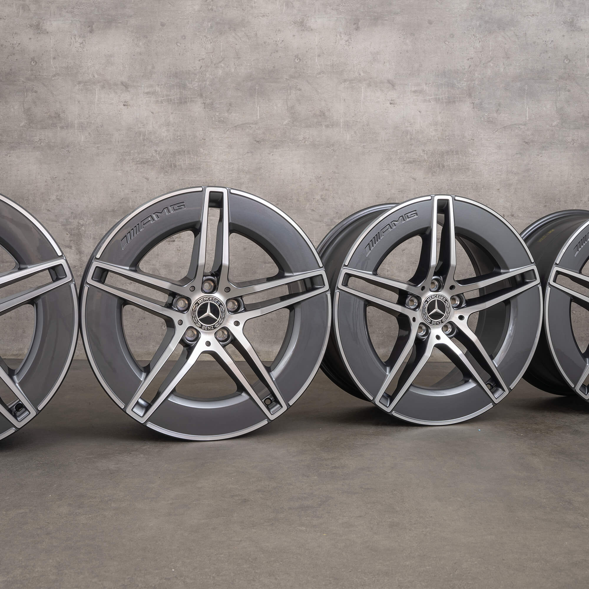 Original AMG Mercedes Benz E-Klasse Felgen 19 Zoll W214 S214 A2144010300 A2144010400 himalaya grey glanzgedreht NEU
