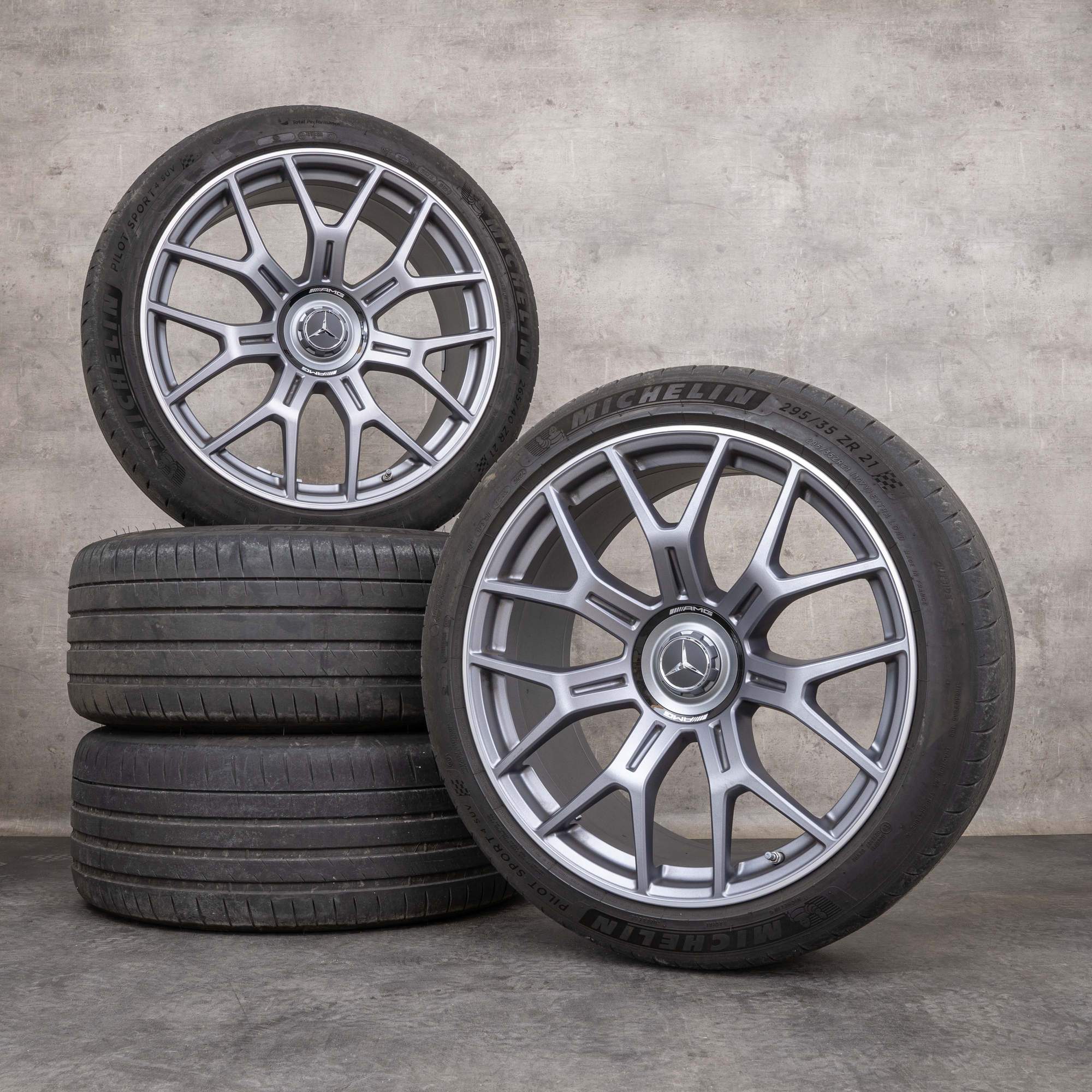 Original Mercedes Benz GLC 43 63S E Performance AMG Felgen 21 Zoll X254 C254 Sommerräder A2544011600 A2544011700 himalaya grey  matt glanzgedreht