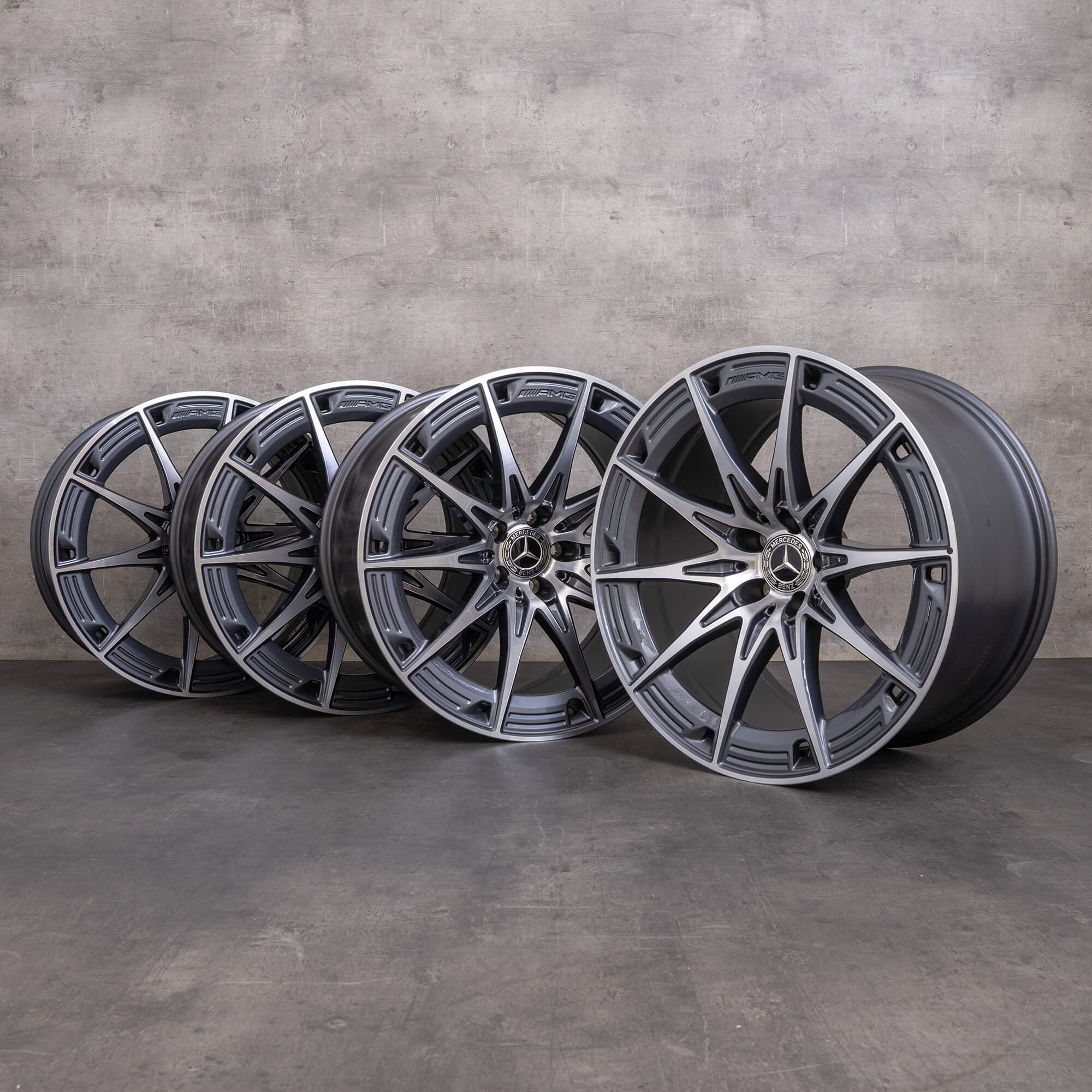 OEM Mercedes Benz AMG GT 55 63 rims 20 inch 4Matic+A1924010900 A1924011000 tantal gray glossy turned NEW