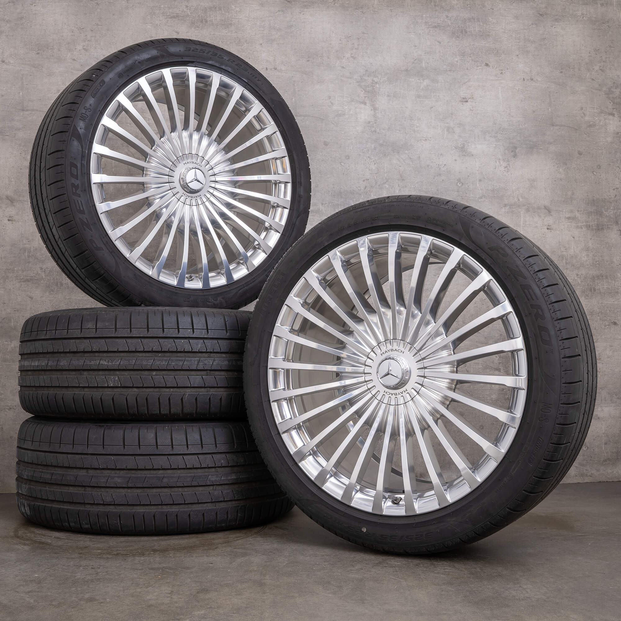 Originale MAYBACH GLS 600 hjul 23 tommer X167 sommerhjul A1674011600 A1674011700 krom