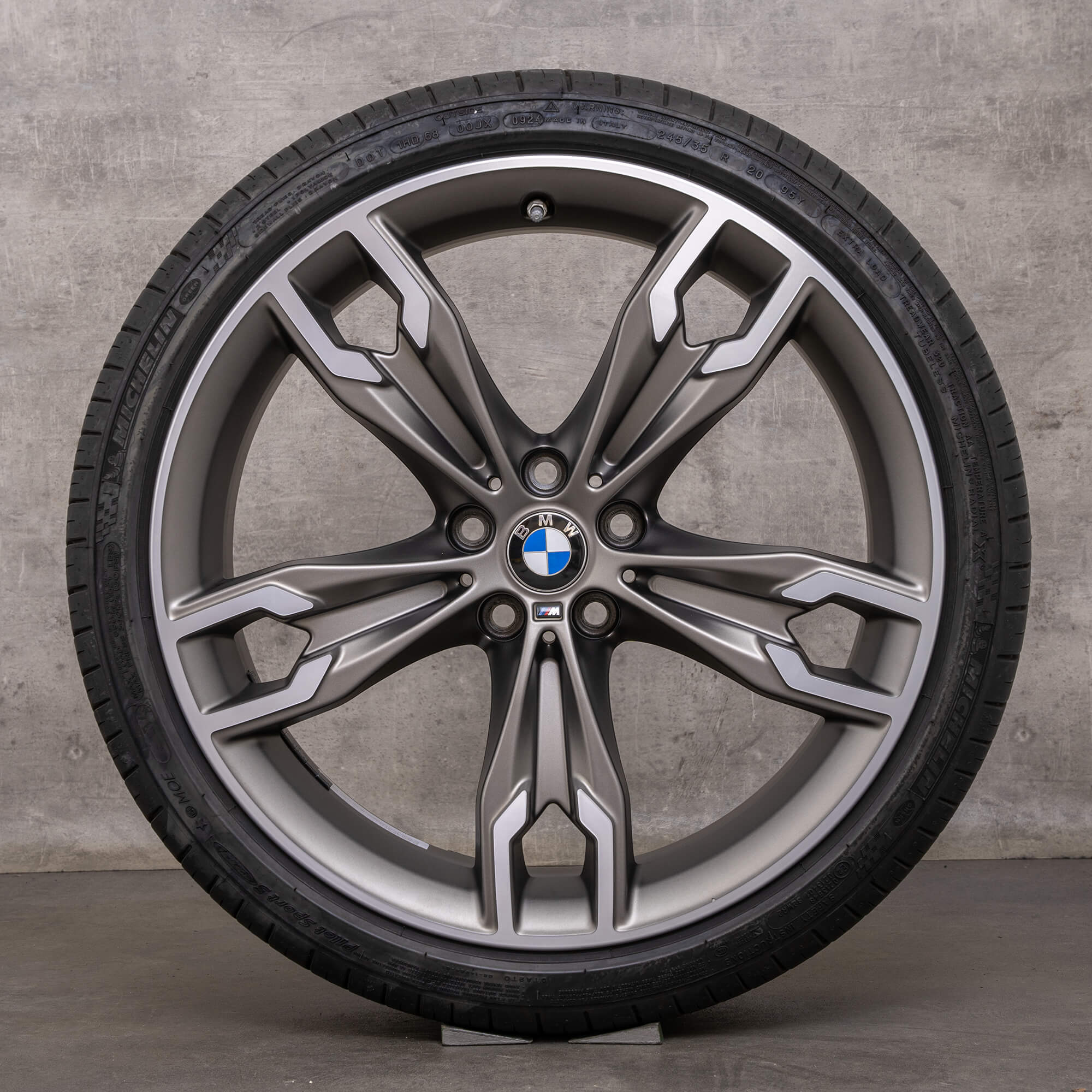Original BMW 5er Felgen 20 Zoll G30 G31 Sommerräder Styling 668 M 7855087 75855088 cerium grey matt glanzgedreht