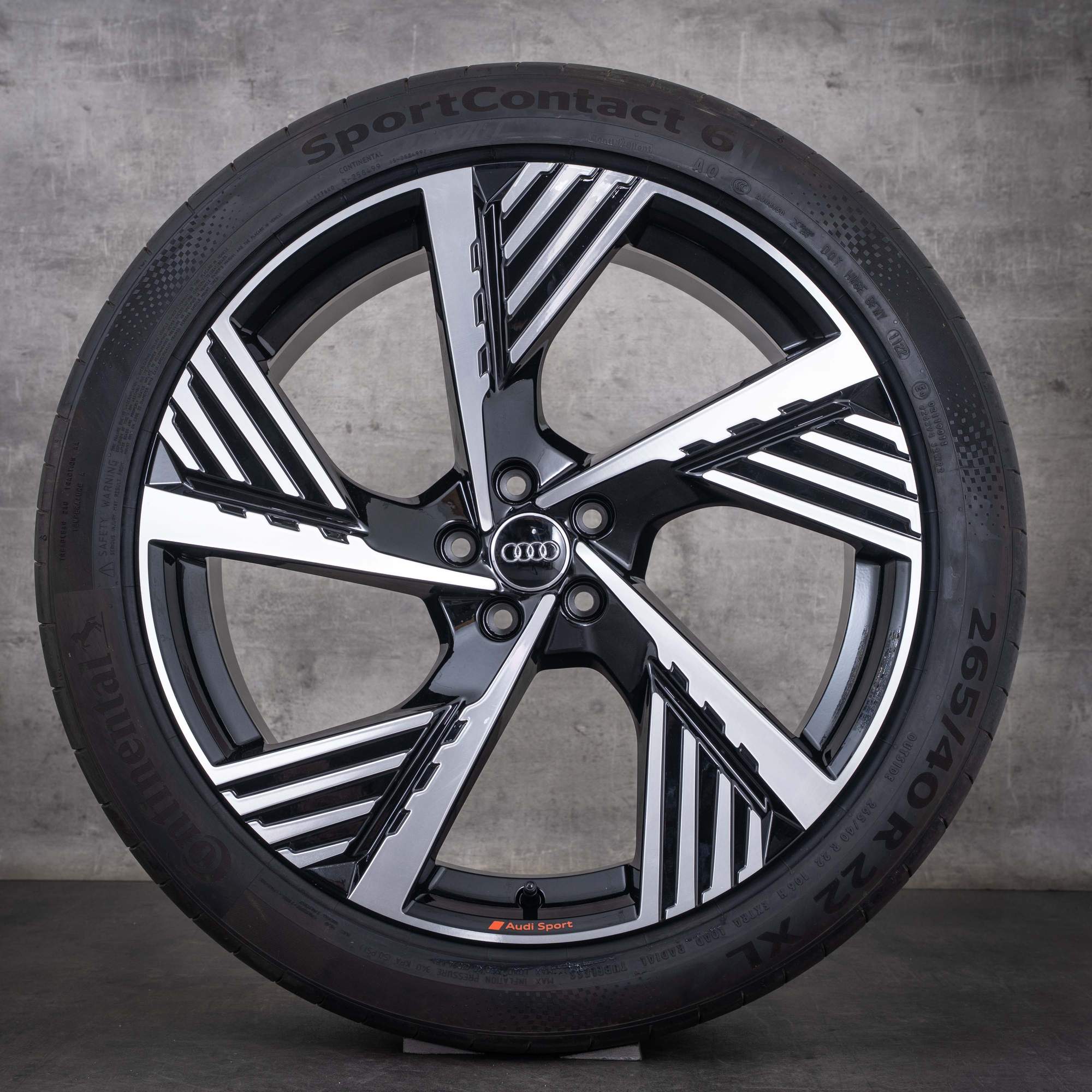 Original Audi Q8 e-tron Felgen 22 Zoll GEN GEA & Sportback Sommerräder 4KE601025B schwarz glanzgedreht NEU