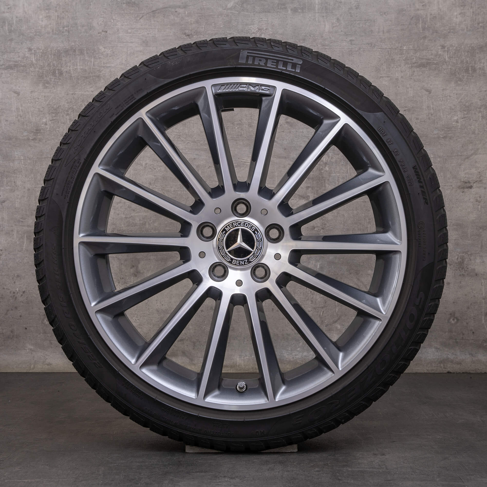 Orijinal Mercedes Benz A B Sınıfı CLA kış jant lastik 19 inç W177 V177 W247 C118 X118 jantlar A1774011600 himalaya gri parlak tornalanmış