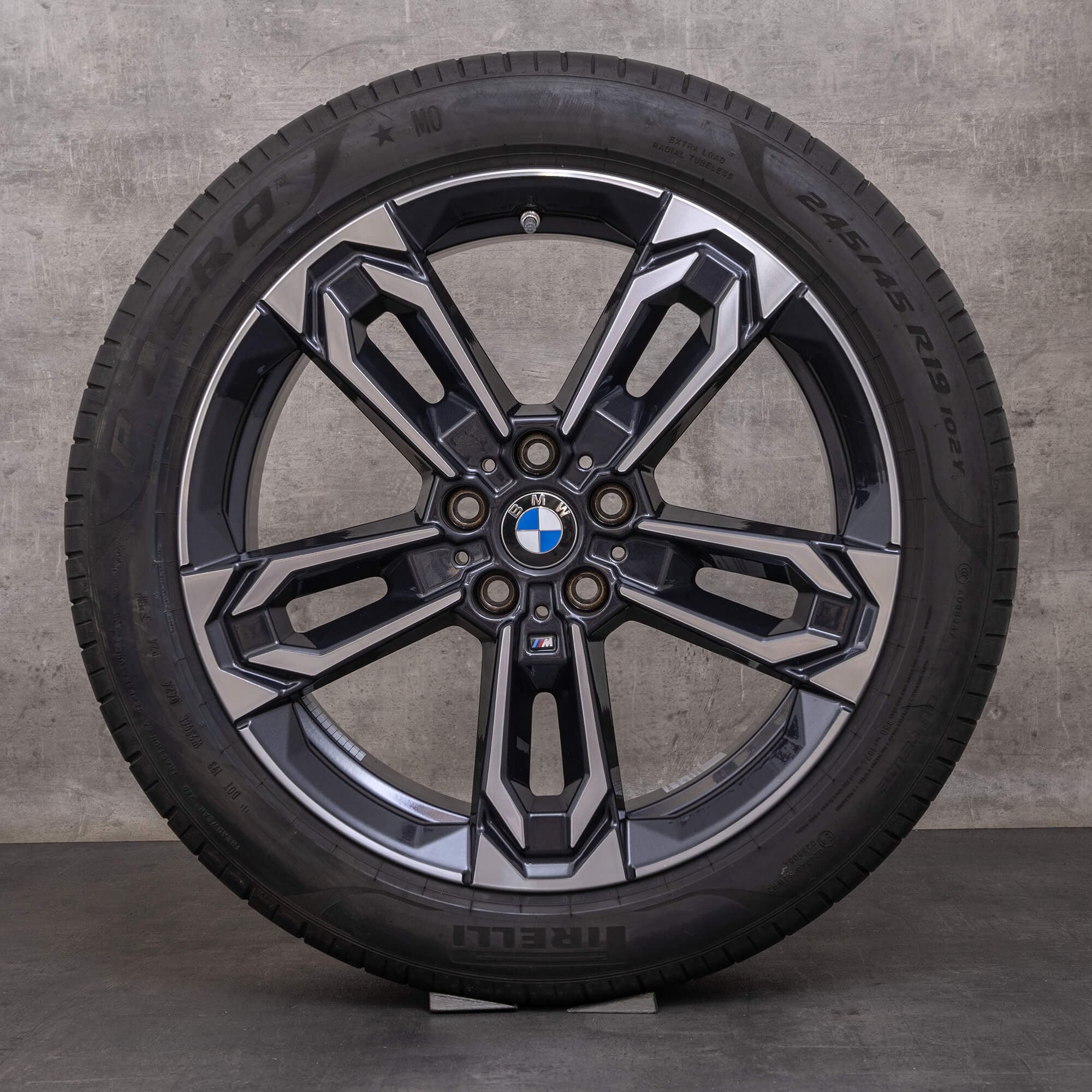 Original BMW X1 iX1 X2 Felgen 19 Zoll U10 U11 Sommerräder Styling 871 M 6898051 midnight grey glanzgedreht