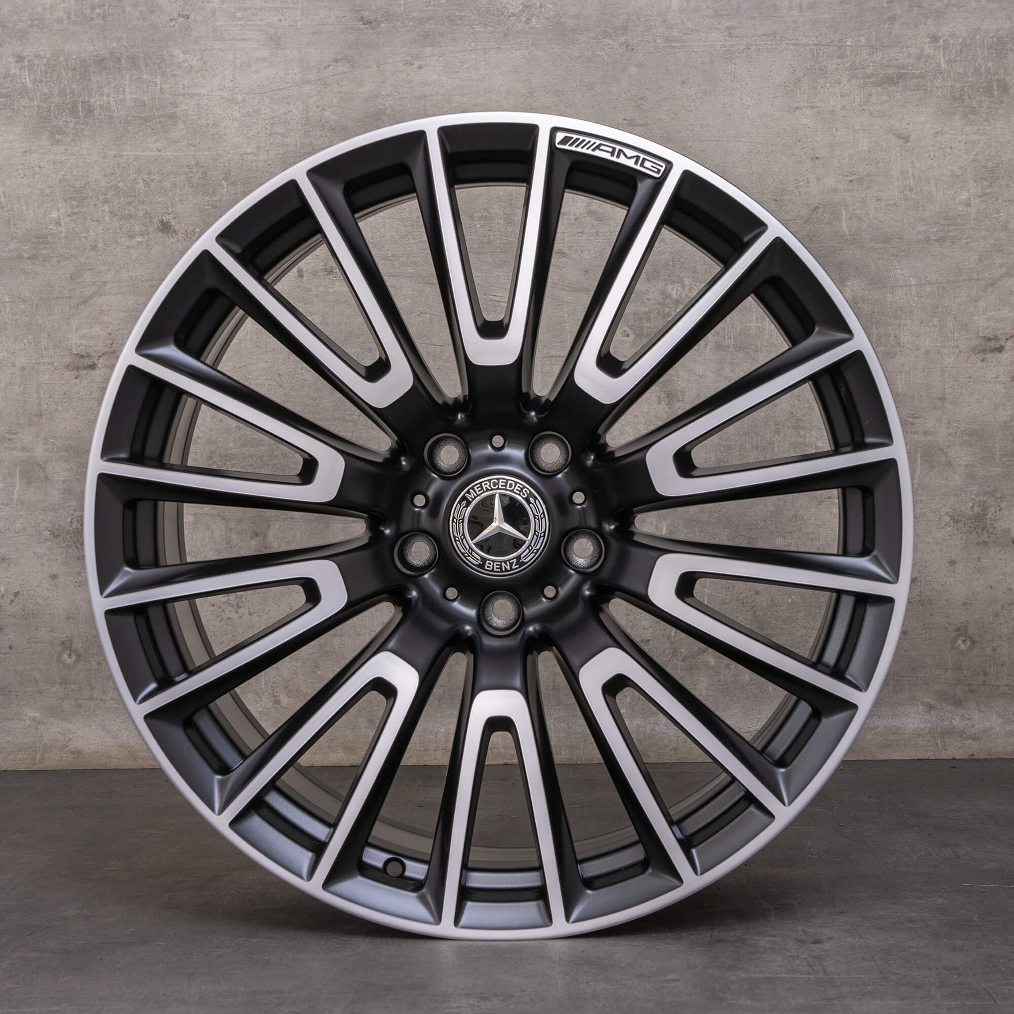 Original Mercedes Benz G-Klasse G 63 AMG Felgen 22 Zoll W465 W463A A4654011000 schwarz seidenmatt glanzgedreht NEU