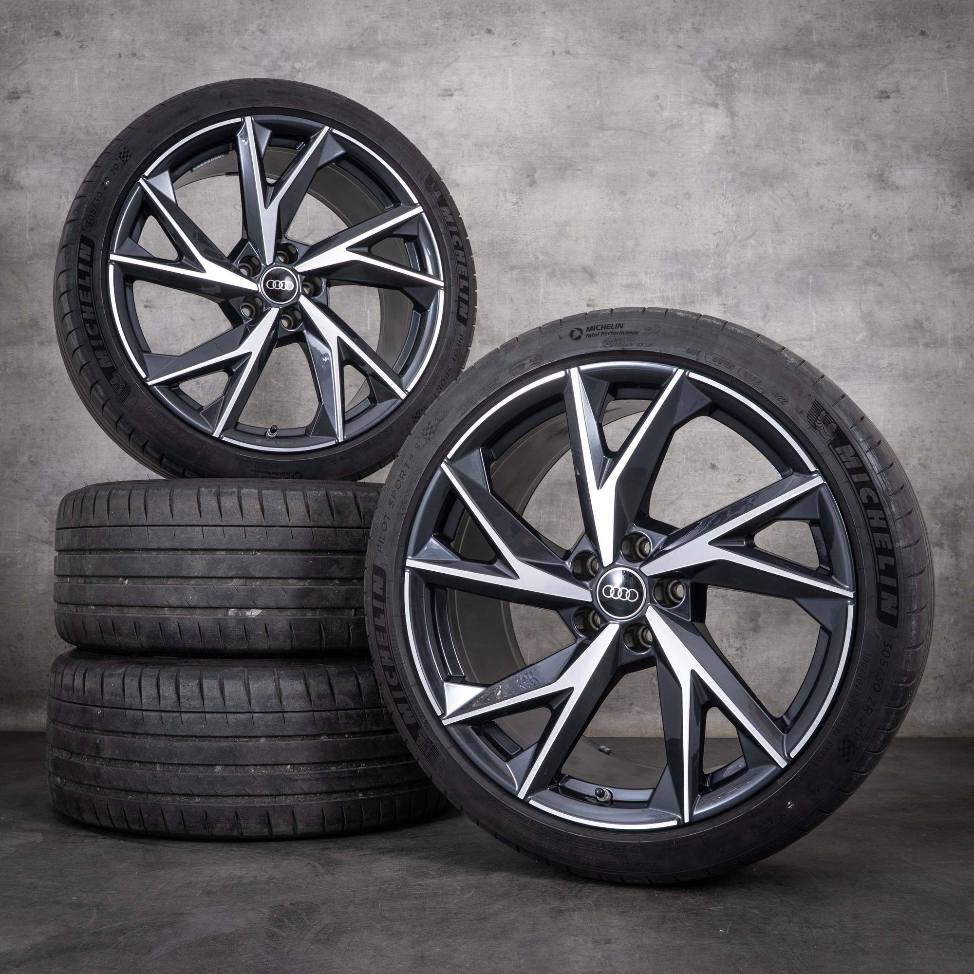 Original Audi R8 Felgen 20 Zoll 4S Evo Design Sommerräder 4S0601025CA 4S0601025CC anthrazit glanzgedreht