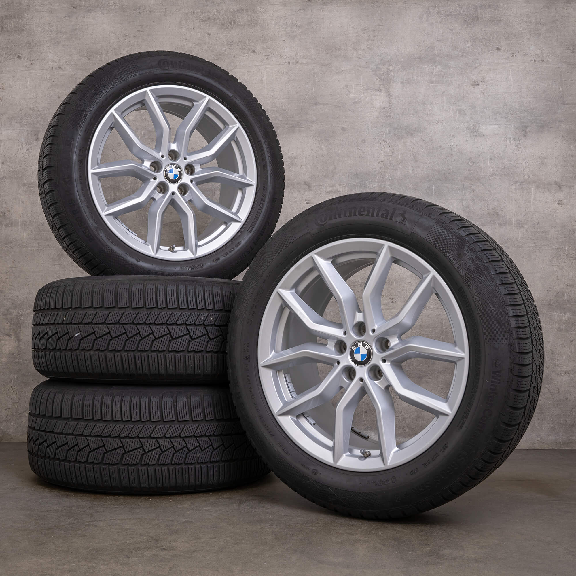 Original BMW X5 X6 vinterhjul 19 tommer G05 G06 felger styling 734 6880685 sølv