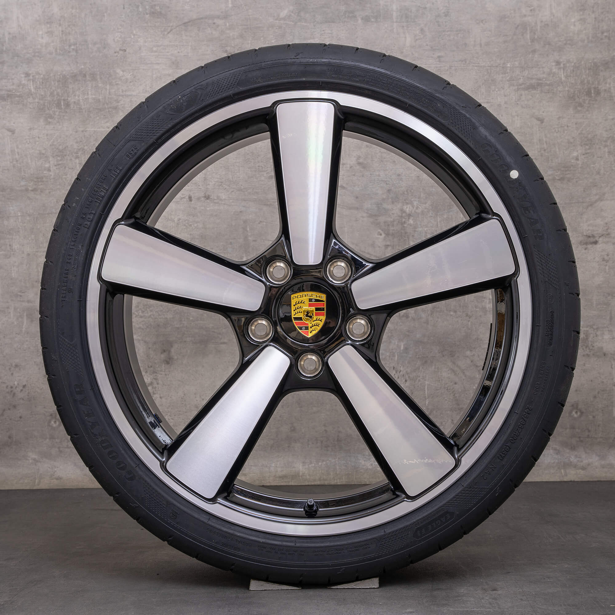 Originele Porsche 911 velgen 20 inch 992 II GTS, 4 Cabrio & Targa zomerwielen 992601025BM 992601025BN zwart glanzend 041 NIEUW