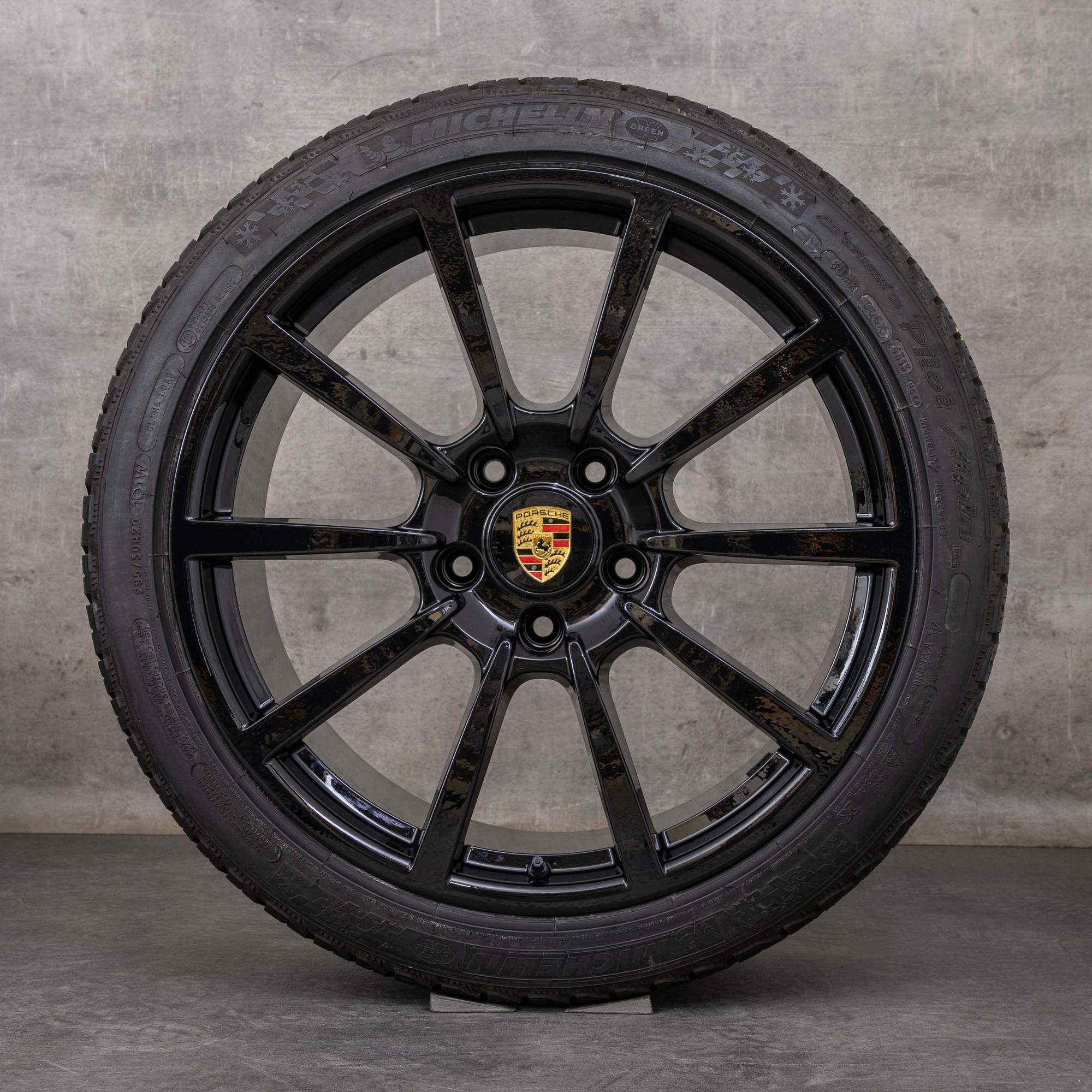 Jantes originais Porsche 911 de inverno 20 polegadas 991 Carrera e jantes S 99136216130 99136216630 preto brilhante