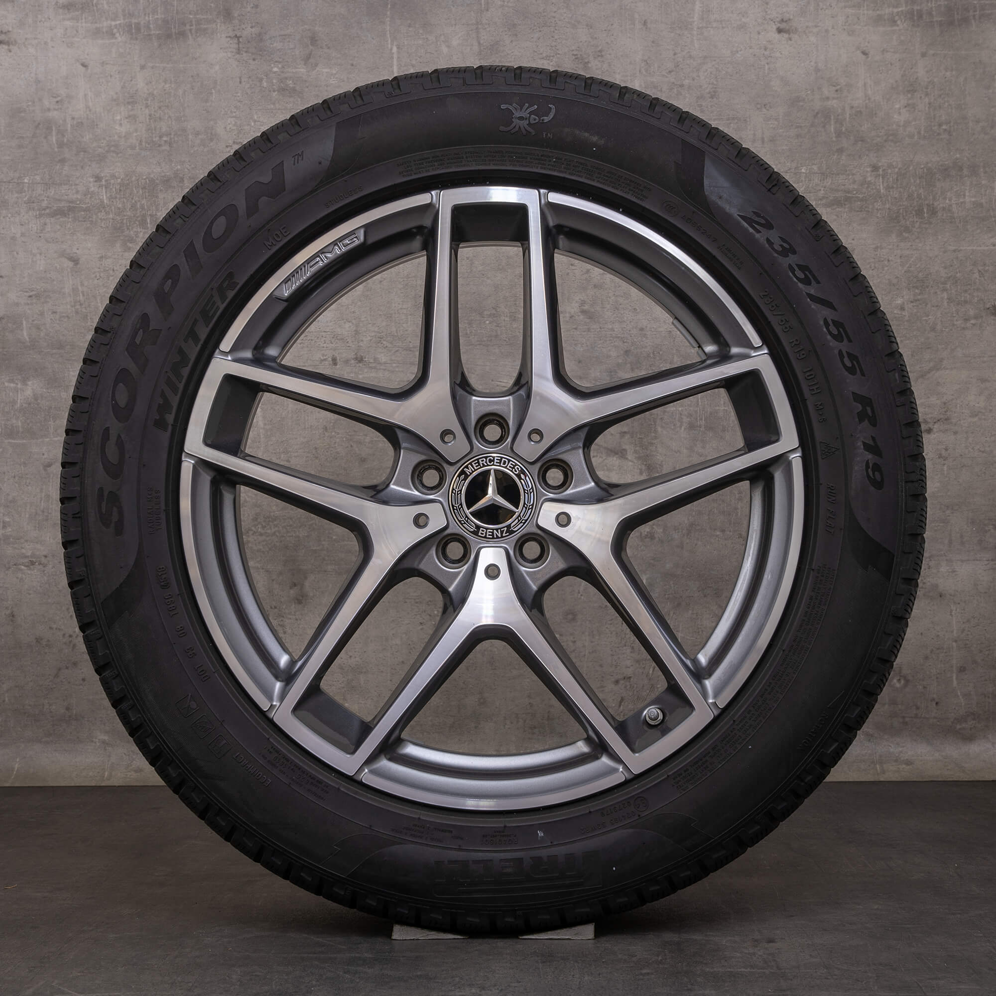 Alkuperäiset Mercedes Benz GLC & 43 AMG talvirenkaat 19 tuuman C253 X253 vanteet A2534011800 himalajanharmaa kiillotettu