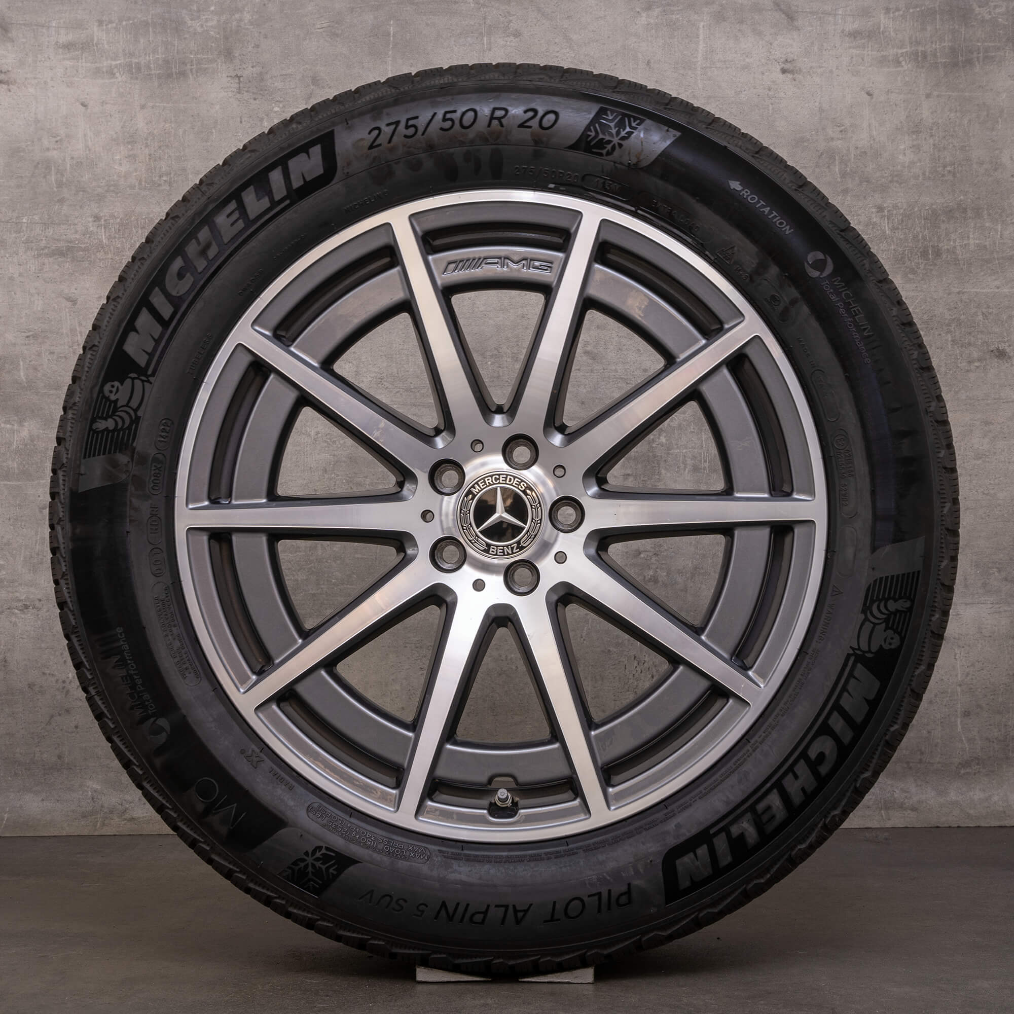 AMG Mercedes Benz GLE 53 63 4Matic+ winterbanden 20 inch V167 velgen A1674014000 A1674014100 himalayagrijs hoogglans gedraaid