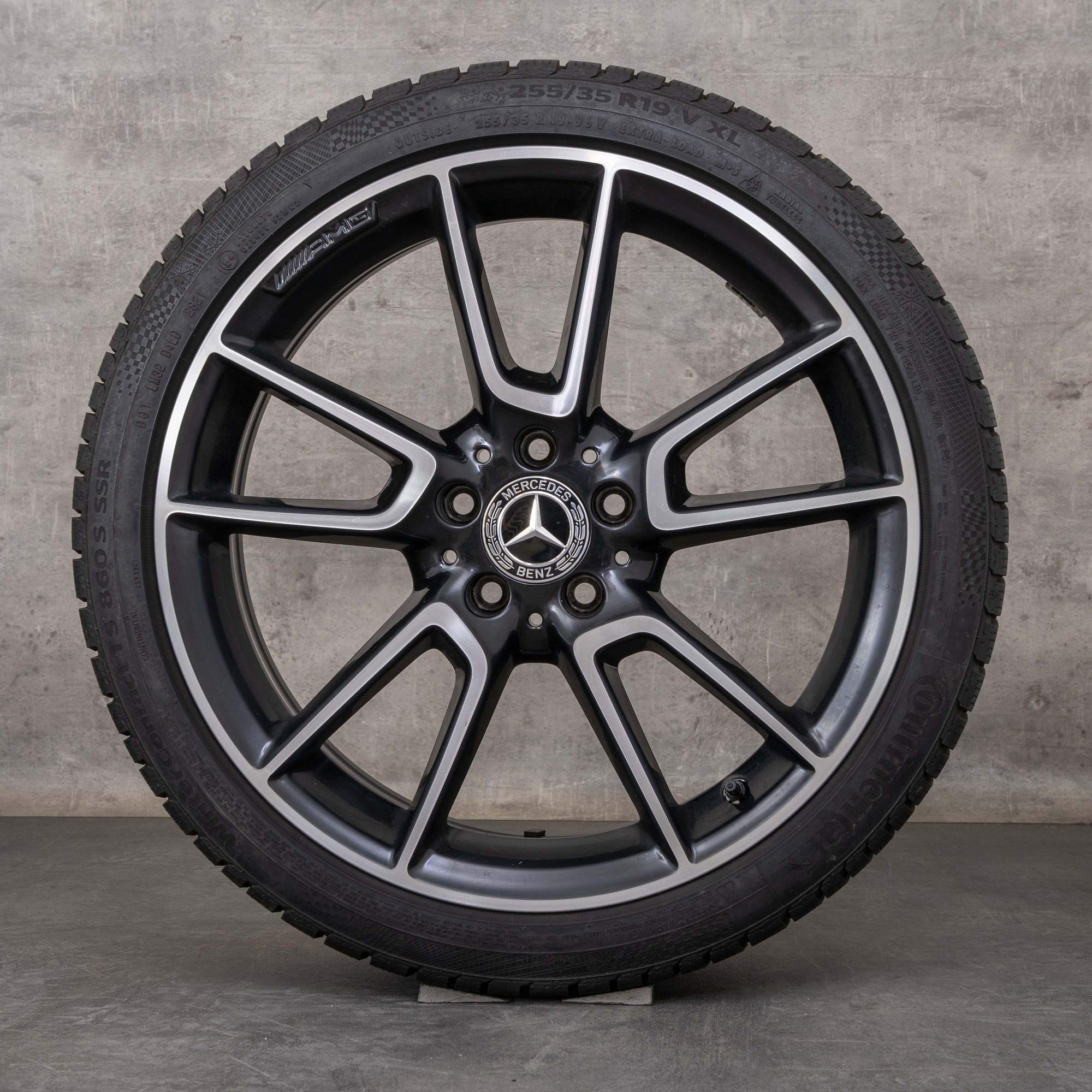 Llantas originales Mercedes Benz Clase C AMG 19 pulgadas W205 S205 C205 A205 ruedas de verano A2054012200 A2054012300 negro pulido torneado