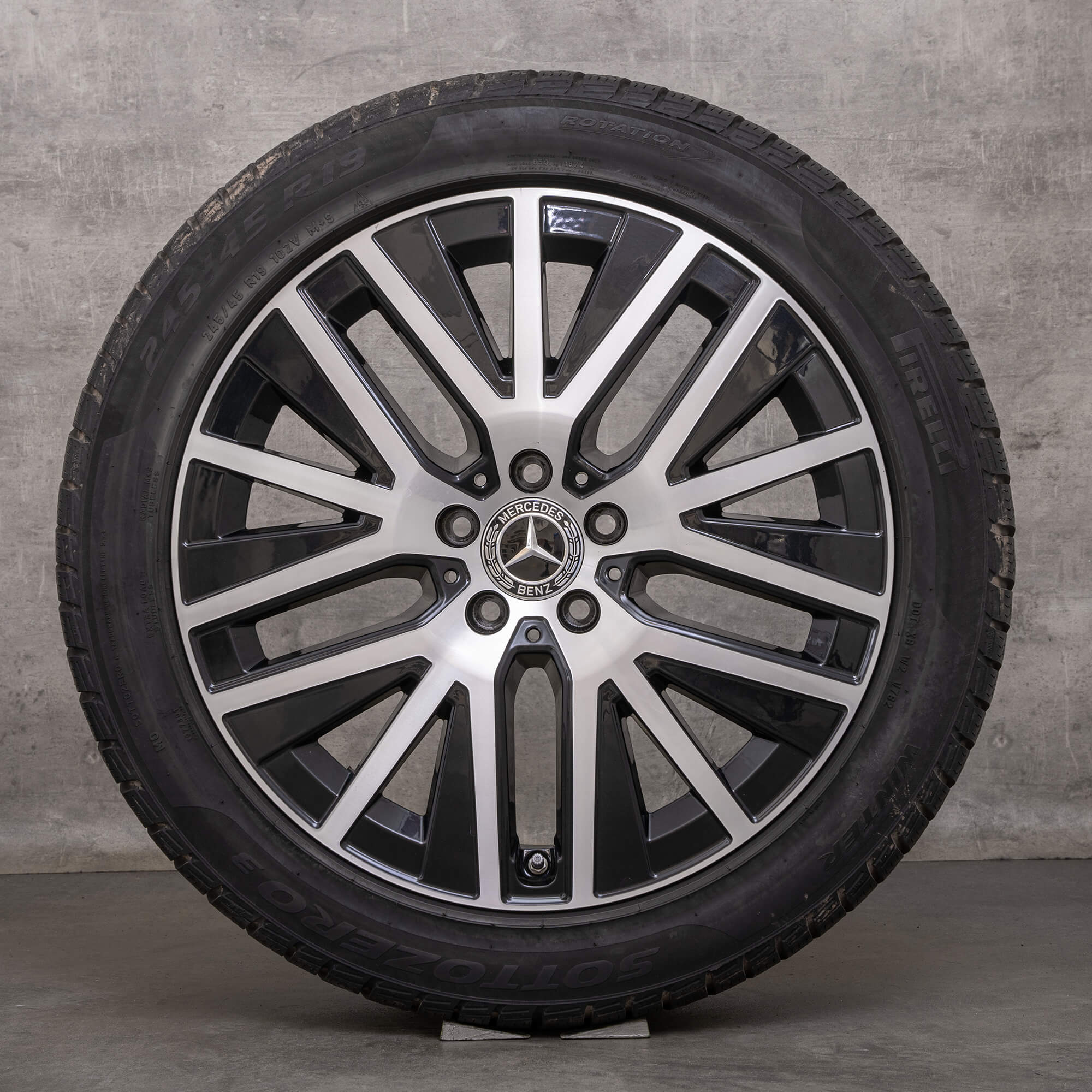Originální zimni alu kola Mercedes Benz třídy E ALL-Terrain 19" X213 disky A2534014900 černé lesklé soustružené