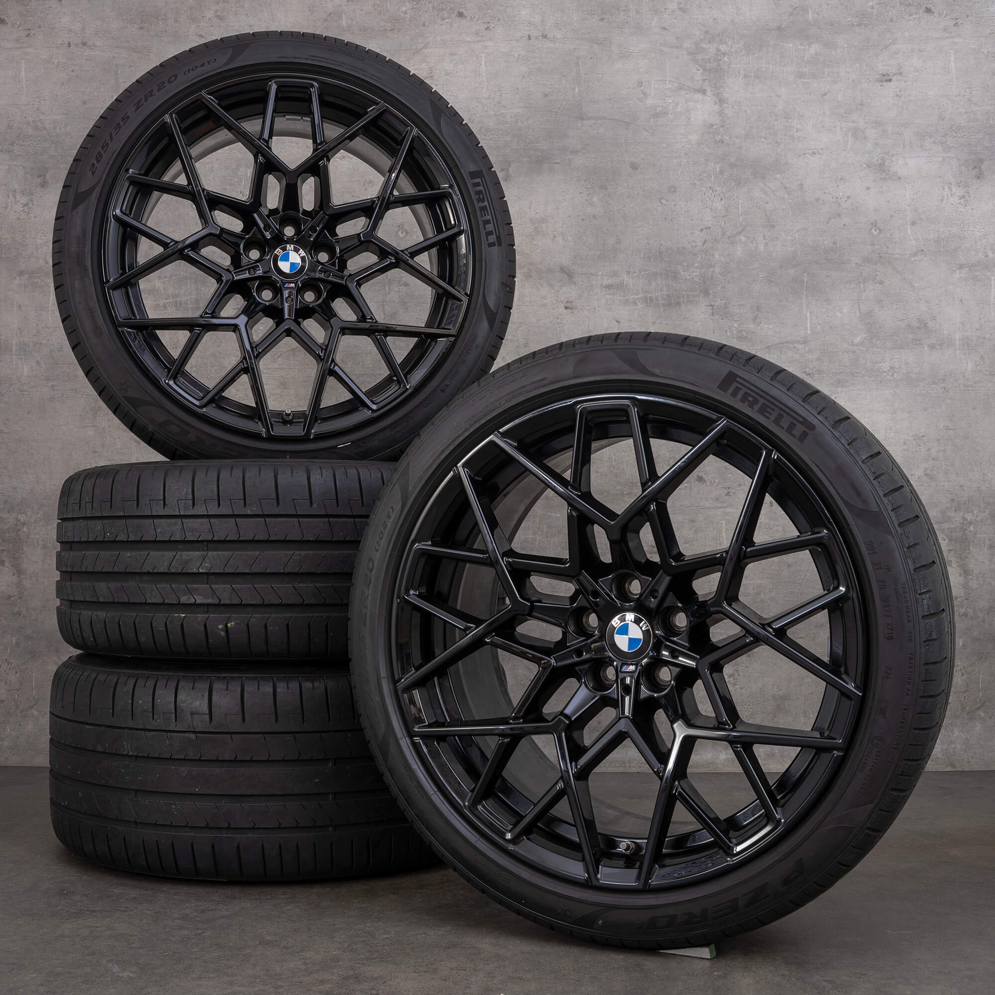 Originele BMW M5 M8 velgen 20 inch F90 F91 F92 F93 zomerwielen styling 813 M 8089568 8089569 zwart glanzend