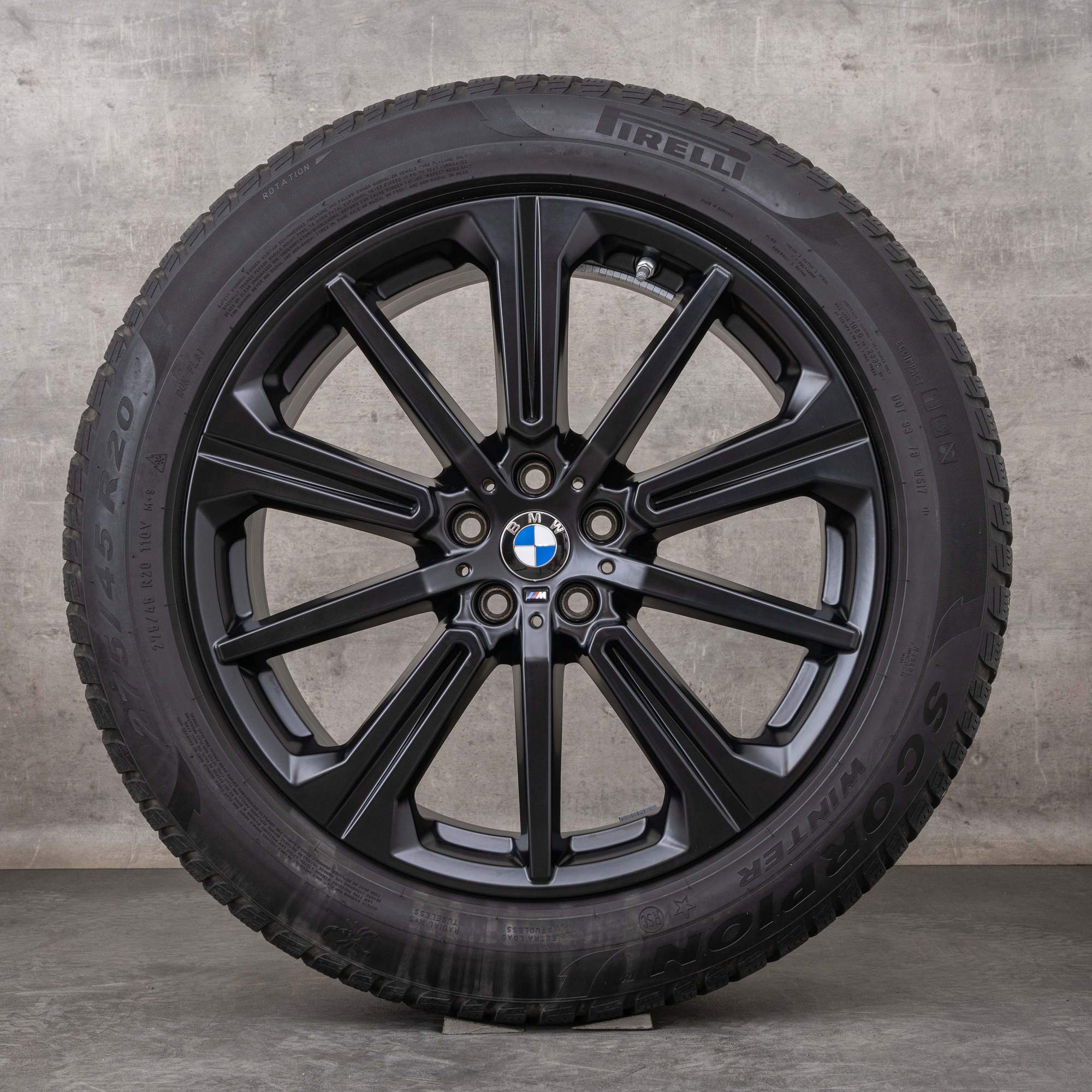 Alkuperäiset BMW X5 X6 talvirenkaat 20 tuuman G05 G06 vanteet styling 748 M 6883765 musta matta