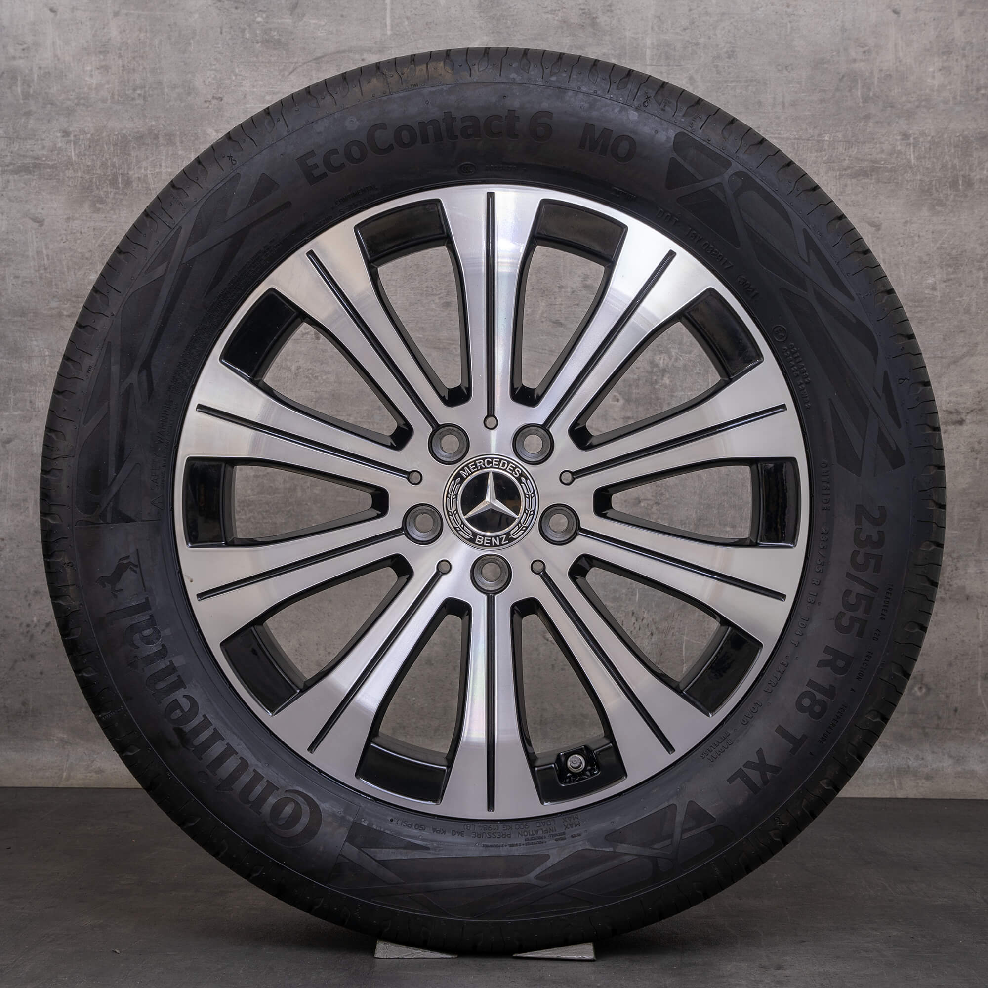 Oryginał Mercedes Benz EQA EQB Felgi 18 cali H243 X243 koła letnie A2434010000 czarny Polerowane