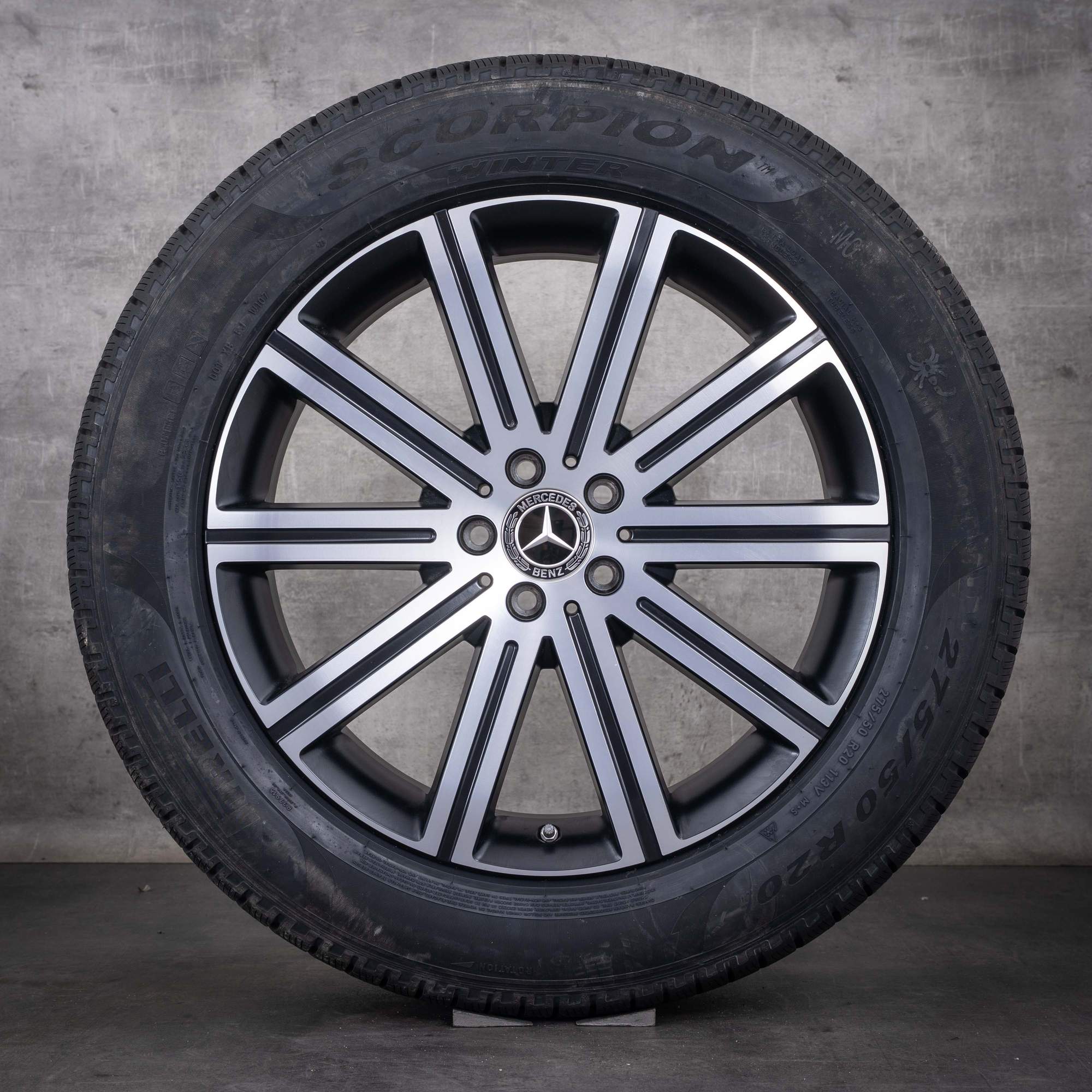 Originální zimní kola Mercedes-Benz GLE 20 palců C167 X167 disky A1674016600 A1674016700 černé matné s diamond cut povrchem