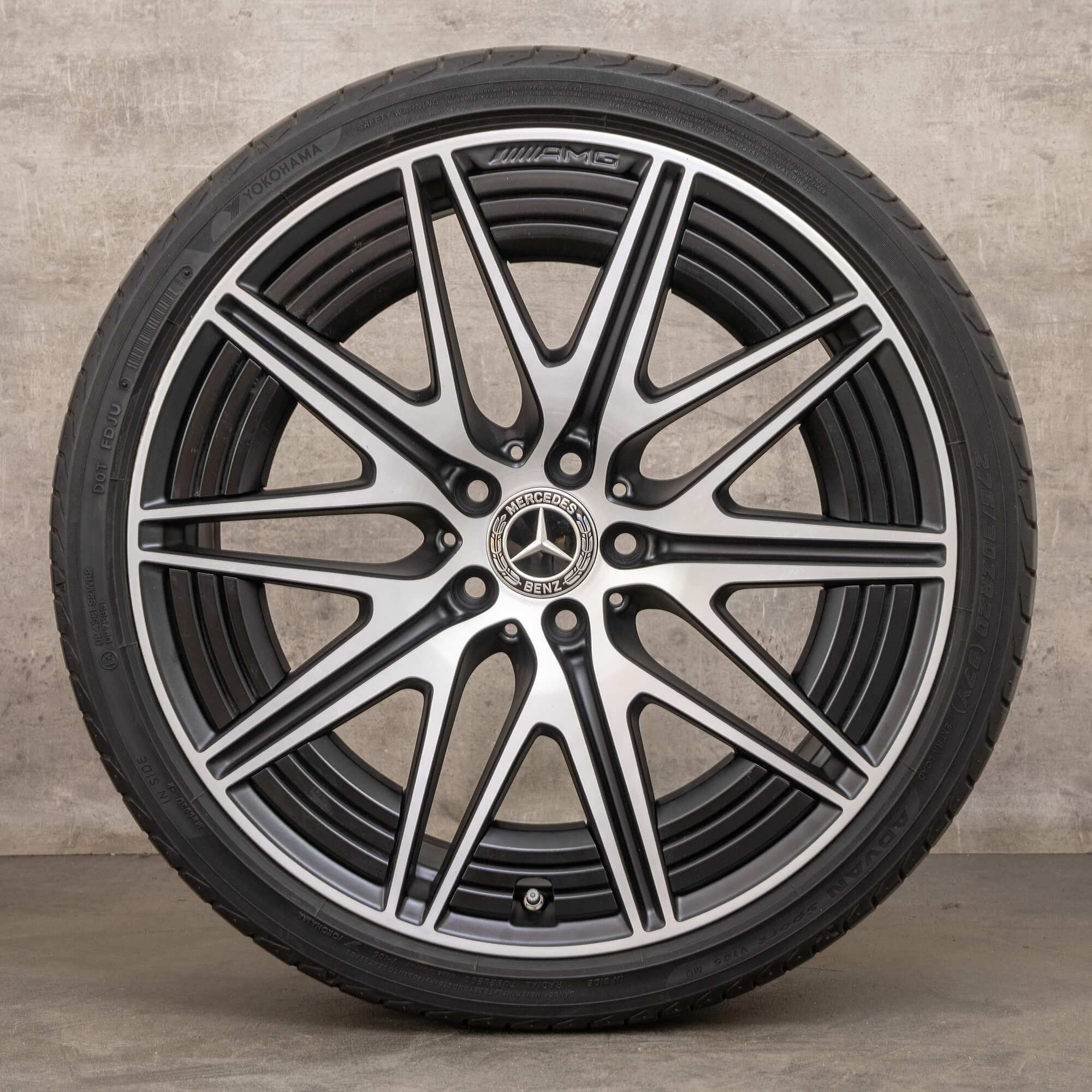 Original Mercedes Benz C-Klasse C43 AMG Felgen 20 Zoll W206 S206 Sommerräder A2064012500 A2064012600 schwarz seidenmatt glanzgedreht