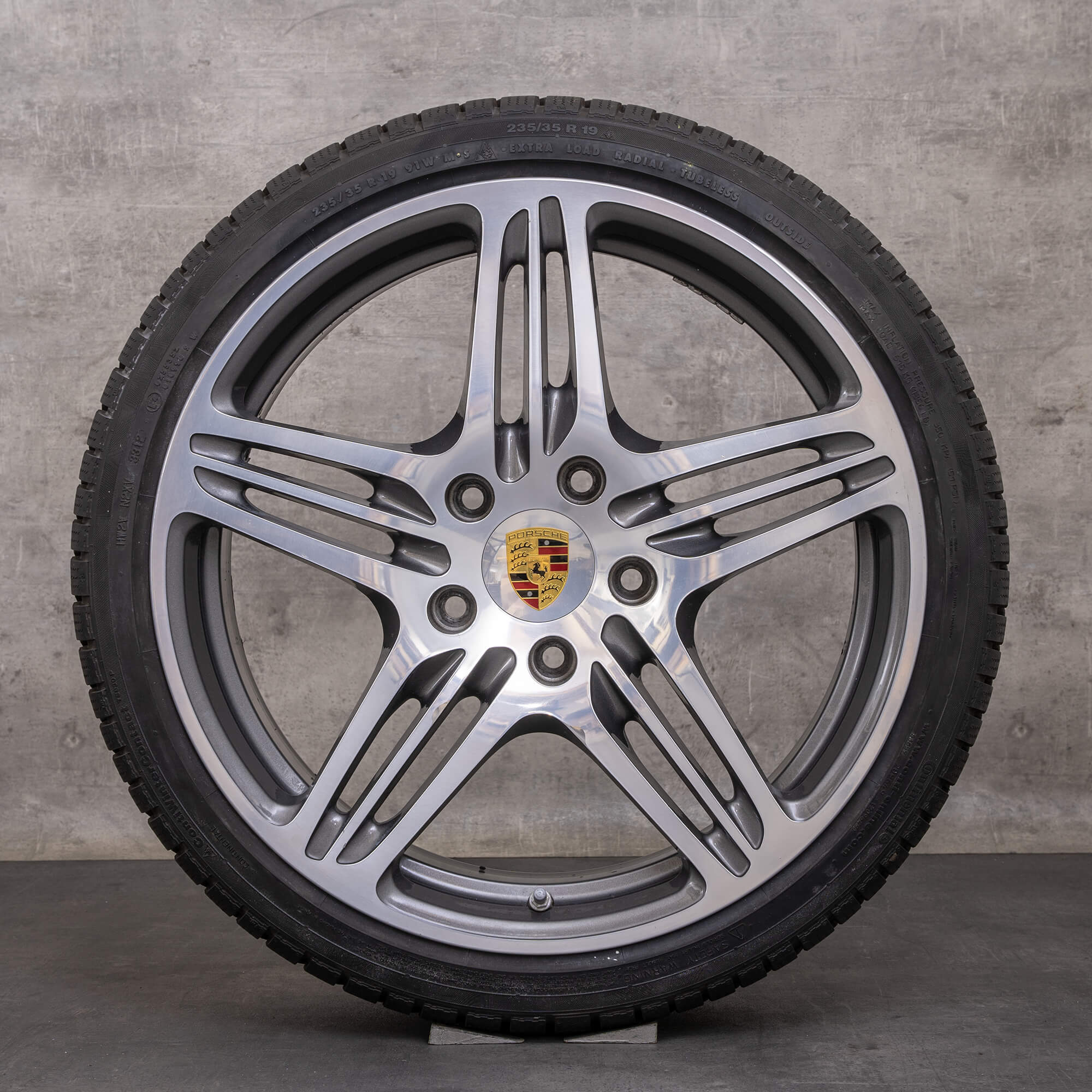 Jantes d'origine Porsche 997 19 pouces Turbo S pneus été jantes 99736215605 99736216202 titanesque poli