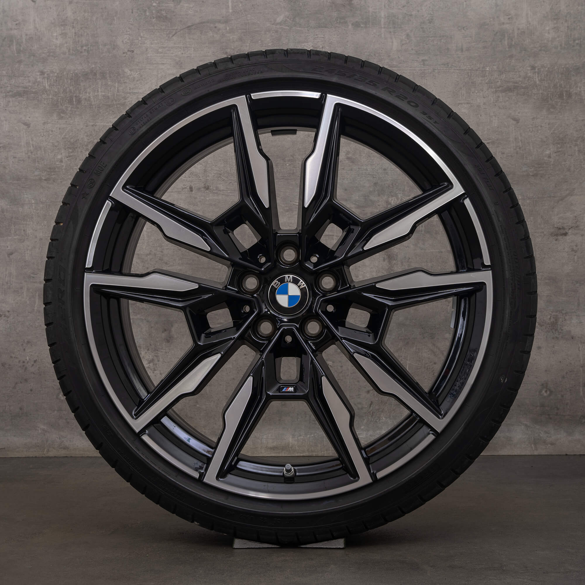 Originale BMW 8-serie fælge 20 tommer G14 G15 G16 sommerhjul 5A07086 5A07087 sort højglans