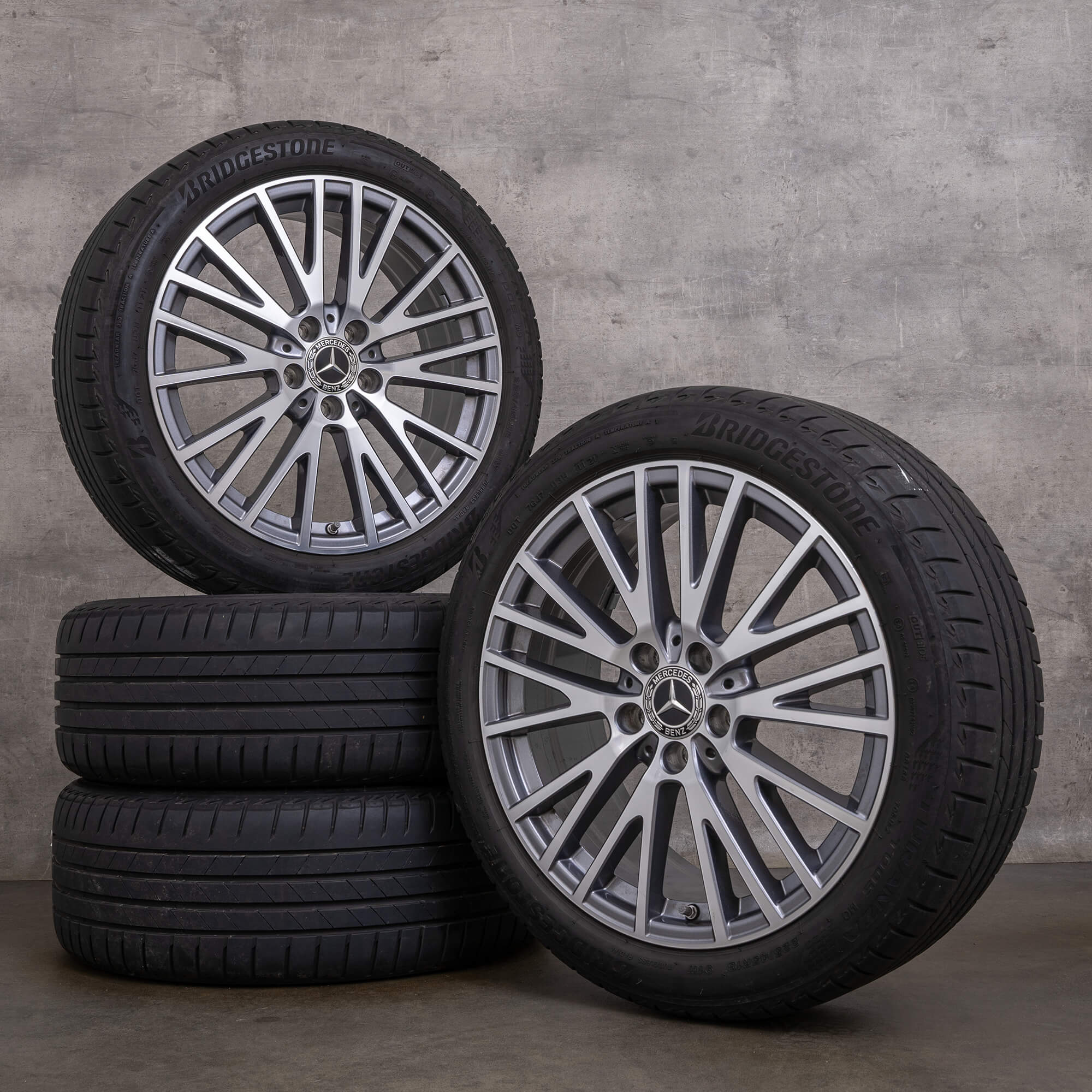 Llantas originales Mercedes Benz Clase A B CLA de 18 pulgadas W177 V177 W247 X118 C118 llantas verano A1774010600 gris himalaya torneado brillante