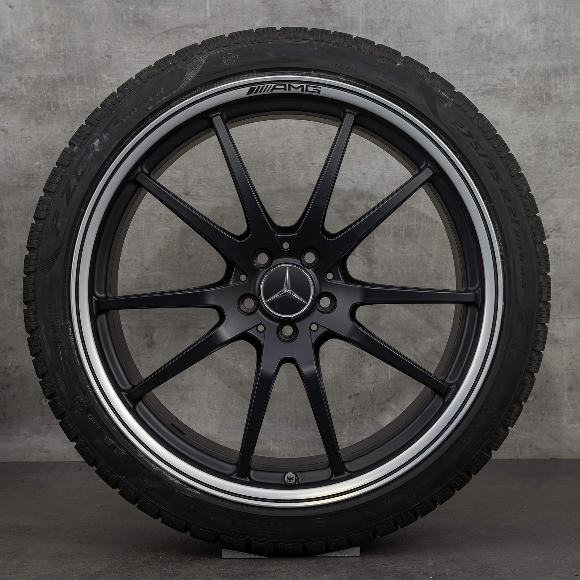 Alkuperäiset Mercedes-Benz AMG GT 43 53 63 S 4Matic+ & E Performance -talvirenkaat 21 tuumaa X290-vanteet A2904011200 A2904011300 diamond cut musta UUDET