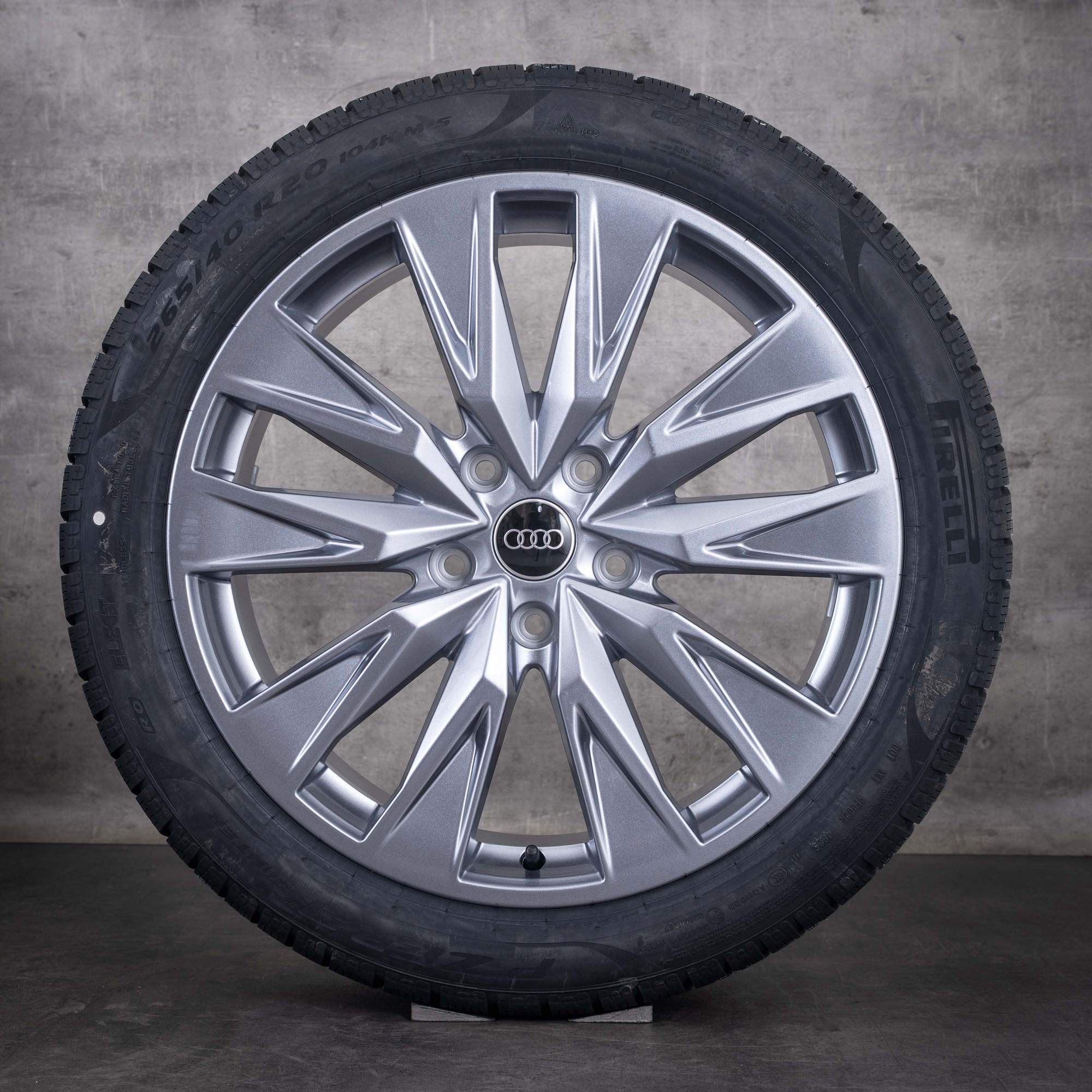 Originale Audi A6 e-tron vinterhjul 20 tommer GH-fælge 85E601025AR 85E601025AS platingrå NYE