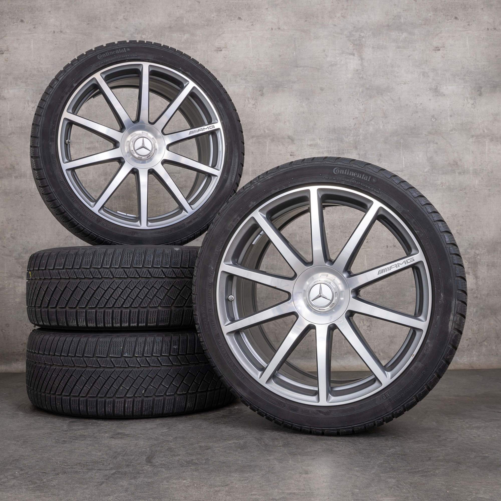 Original Mercedes Benz S-Klasse S63 S65 AMG Winterräder 20 Zoll W222 C217 A217 Felgen A2224010600 A2224010700 himalaya grey glanzgedreht