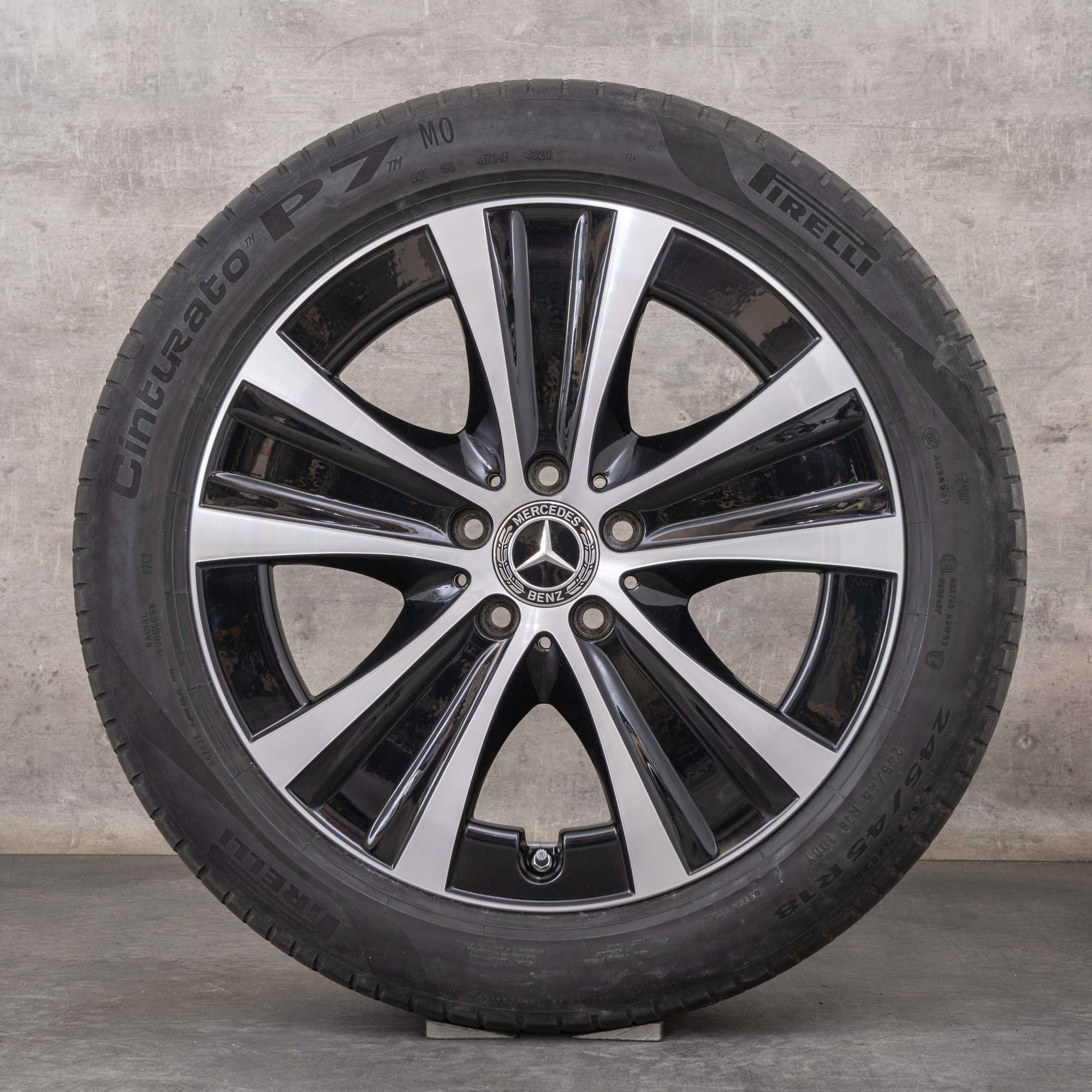 Original Mercedes Benz E-Klasse Felgen 18 Zoll W213 S213 C238 A238 Sommerräder A2134013700 A2134015300 schwarz glanzgedreht