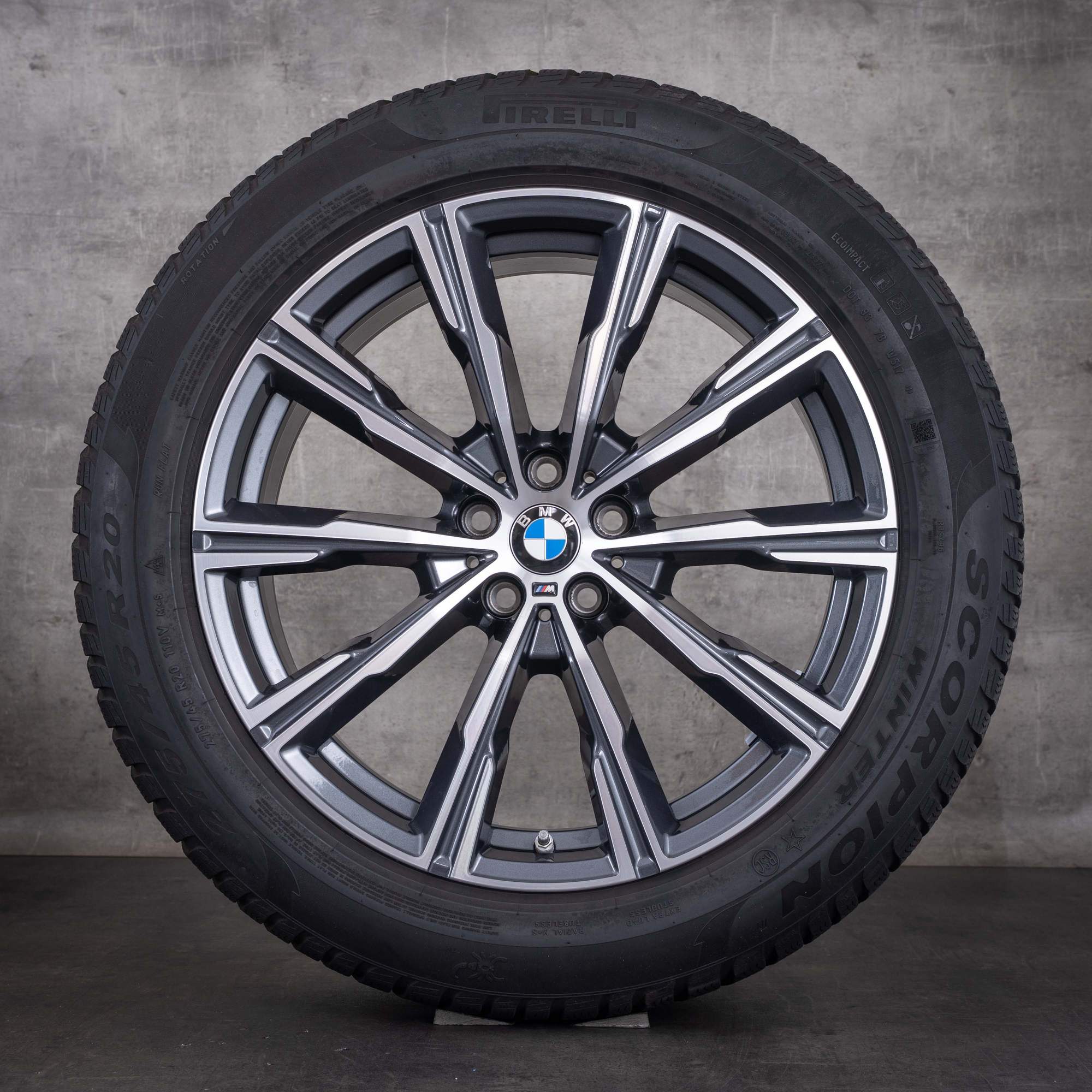 OEM BMW X5 X6 winter wheels 20inch G05 G06 rims styling 740 M 8071996 Orbit Gray diamond cut front