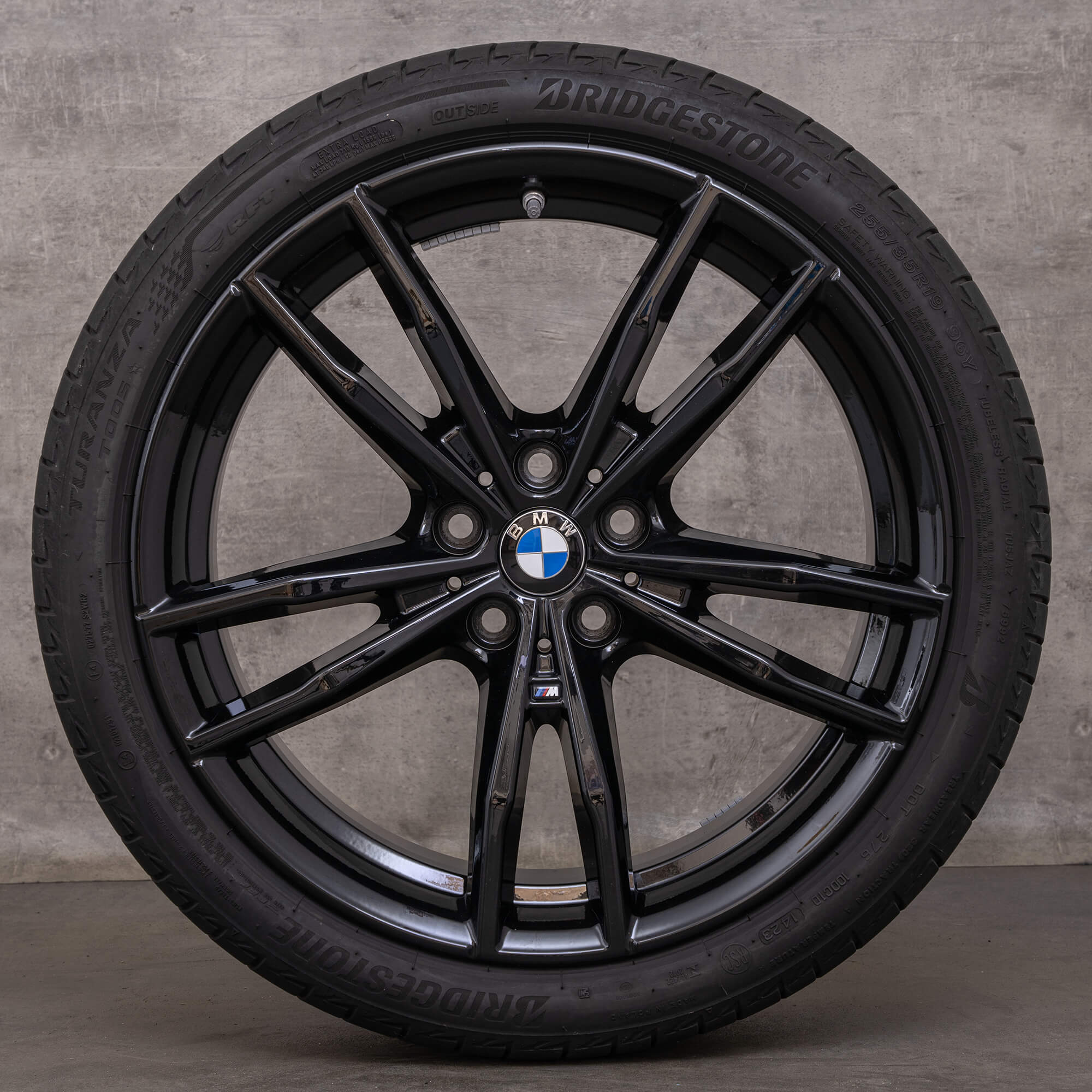 Original BMW 2-serie 3-serie 4-serie fälgar 19 tum G42 G20 G21 G22 G23 sommarhjul 791 M 8089893 8089892 svart högglans