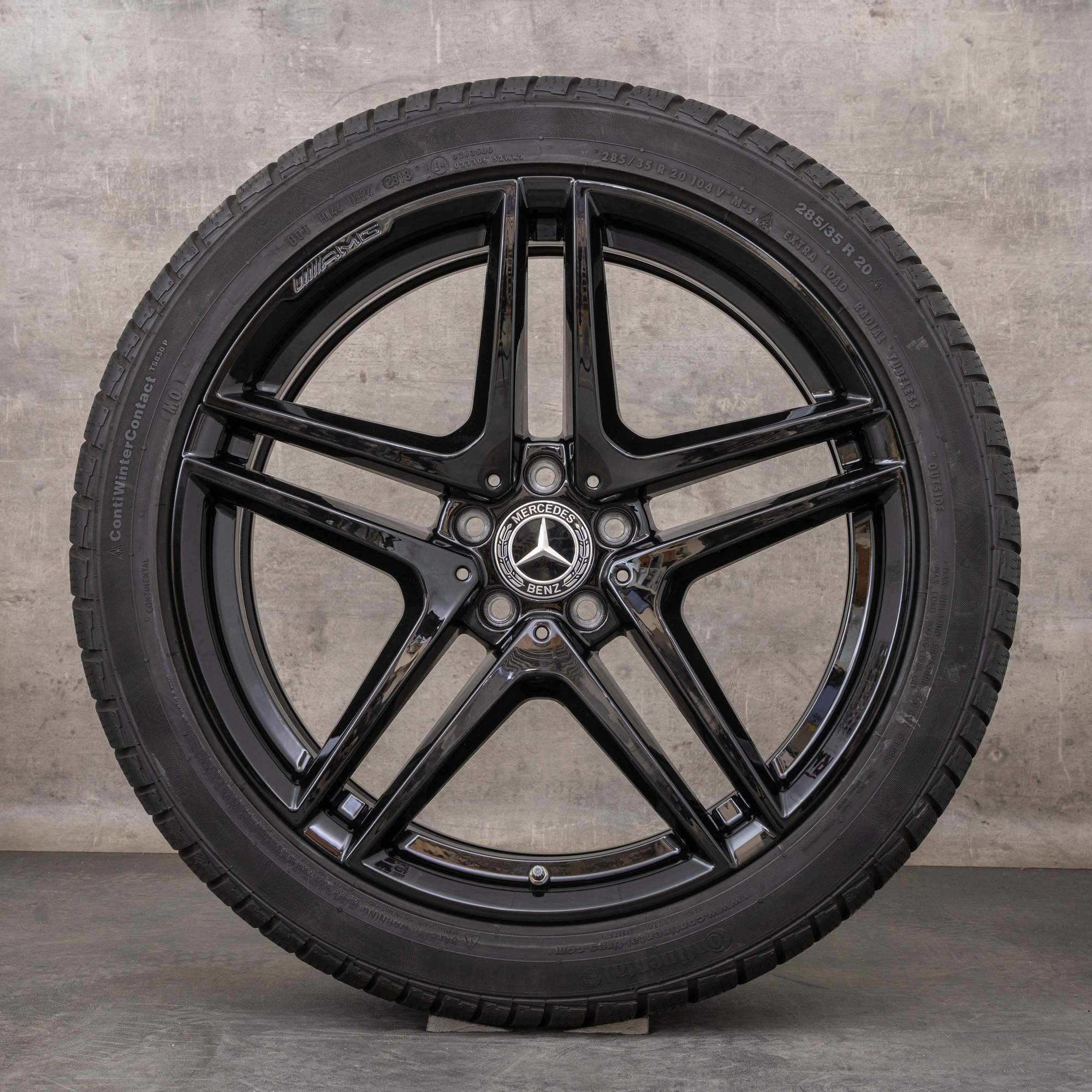 Alkuperäiset Mercedes Benz S-sarjan S63 S65 AMG talvirenkaat 20 tuuman W222 A217 C217 vanteet A2224010800 A2224010900 musta kiiltäväpintainen