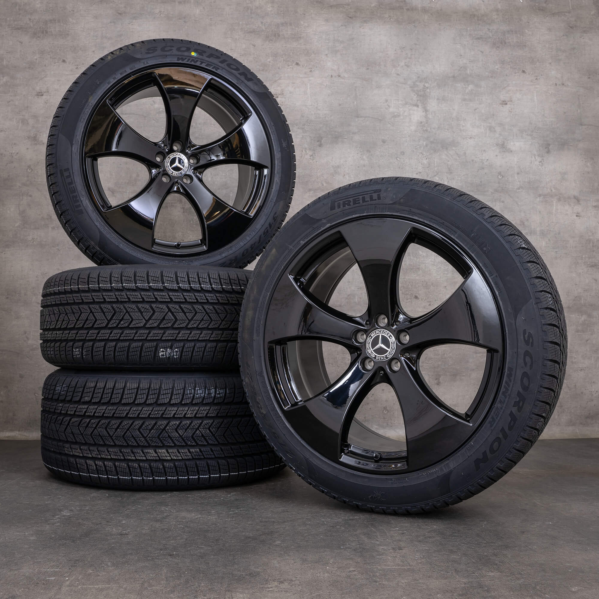 Oryginalne koła zimowe Mercedes Benz GLE 21 cali felgi C292 A2924010400 A2924010500 czarne błyszczące