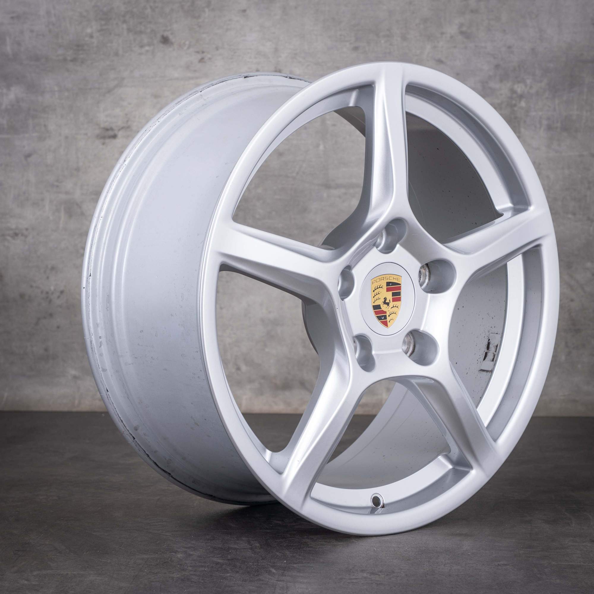 Jantă originală Porsche Boxster Cayman 718 de 18 inci 982 982601025M argintiu lucios
