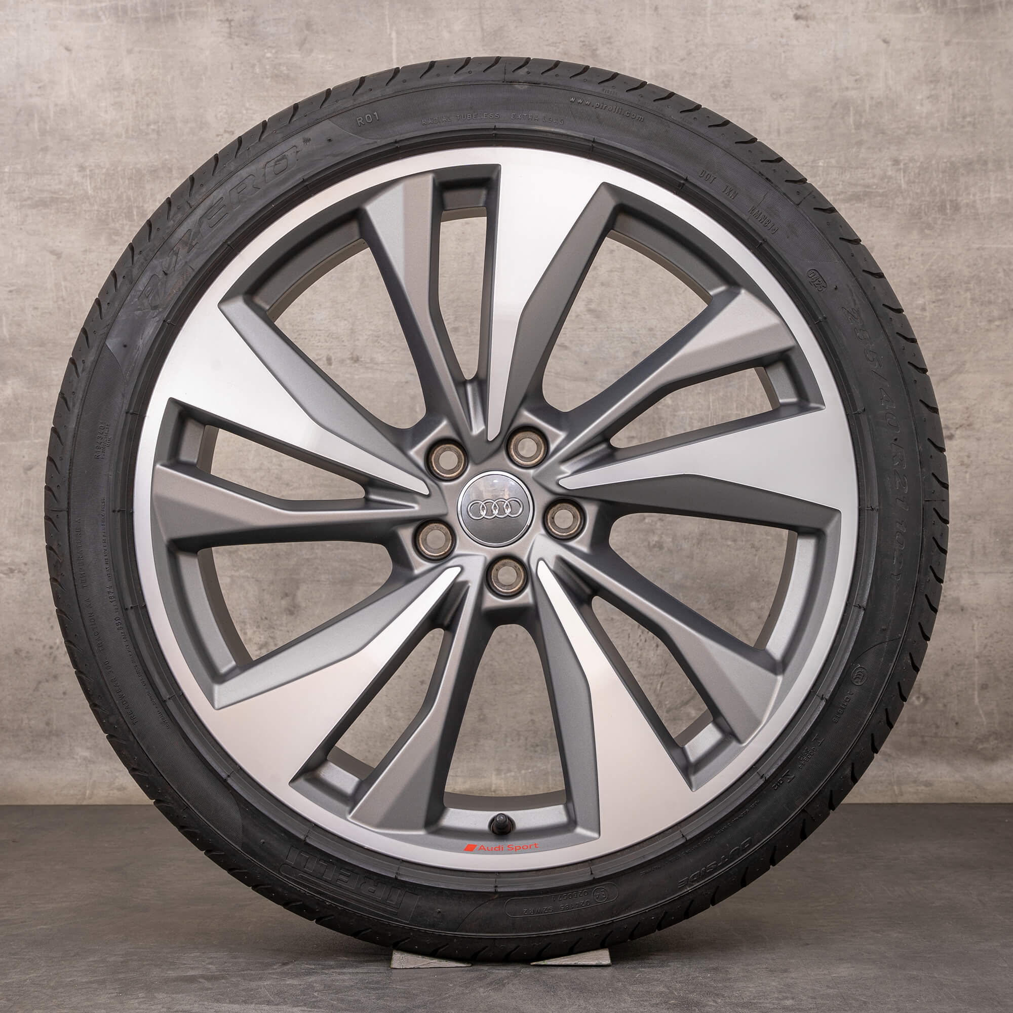 Oryginalne koła zimowe Audi Q5 SQ5 21 cali FY felgi 80A601025BS titan matt glossy turned