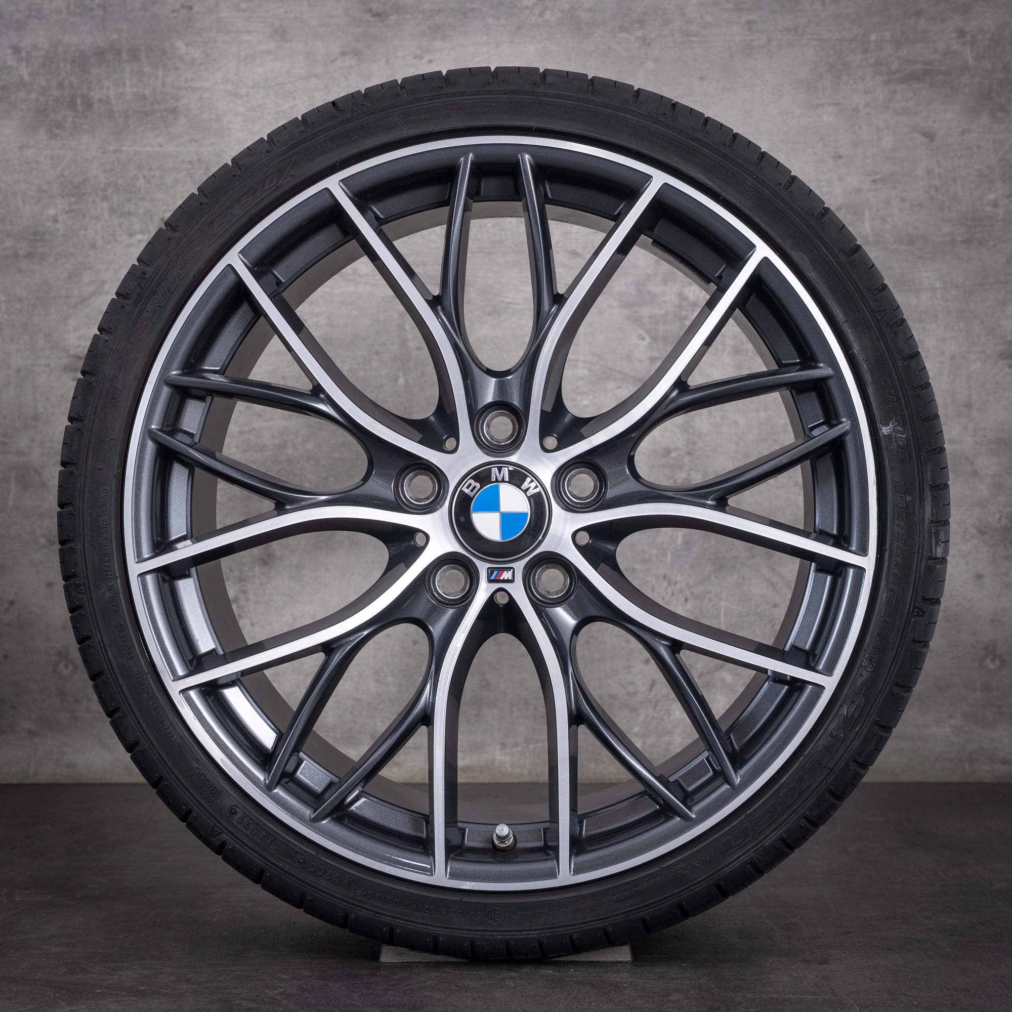 Jantes d'origine BMW Série 1 et Série 2 19 pouces F20 F21 F22 F23, jantes été, style 405 M 6796220 6796221, gris orbite, avant diamantée