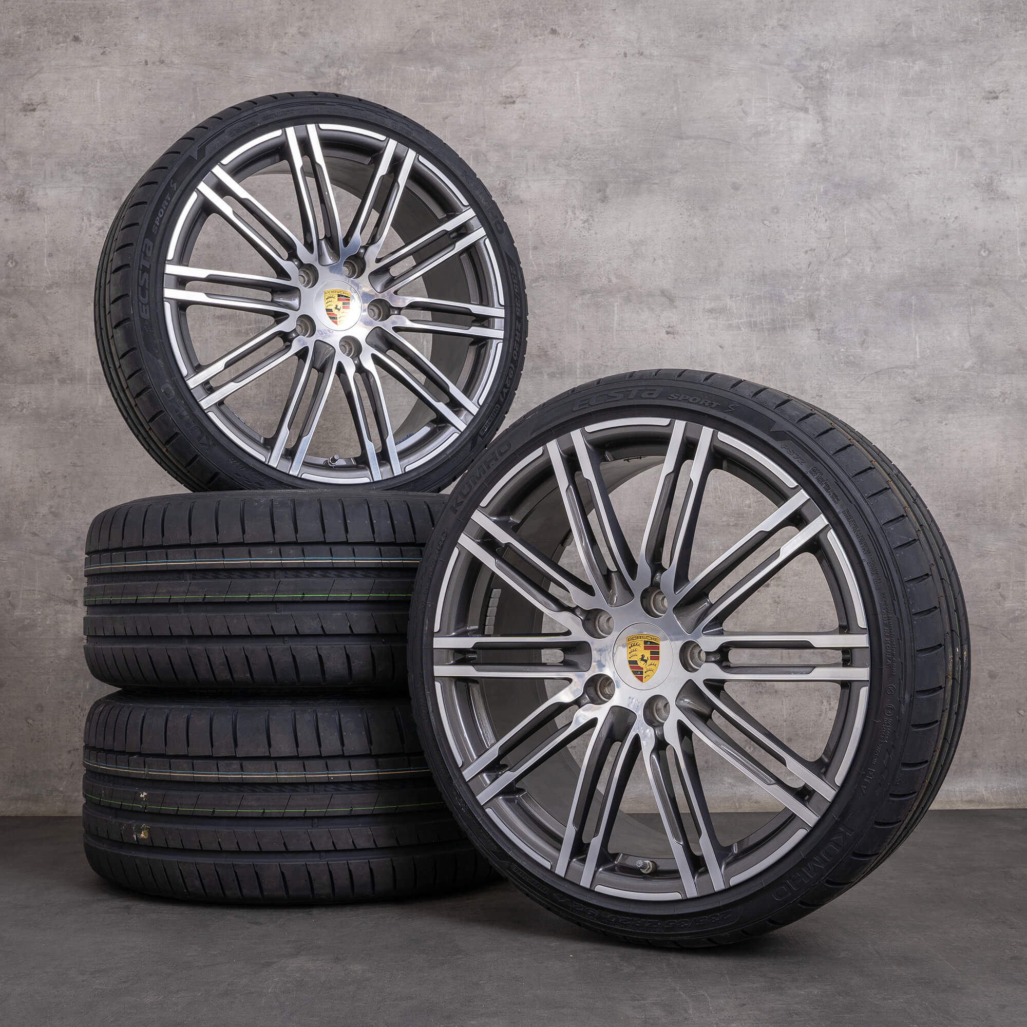 Originele Porsche Boxster Cayman velgen 20 inch 981 S GTS Sommerrder 98136216006 98136216306 titan glanzend gedraaid