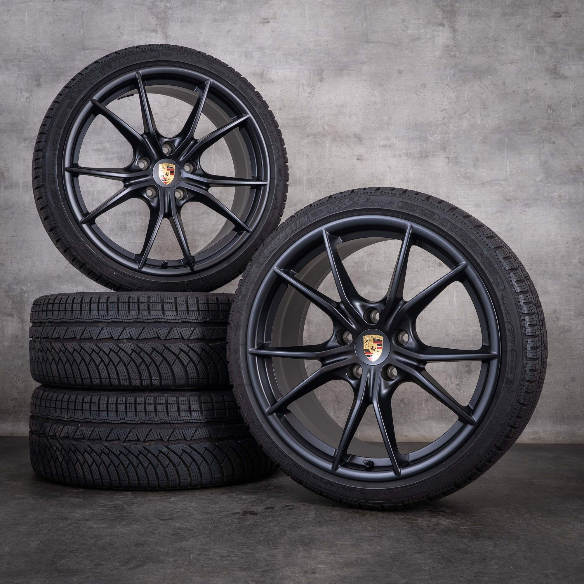 Oryginalne koła zimowe do Porsche Boxster Cayman 718 20 cali felgi 982 GT4 98204460010 matowa czerń