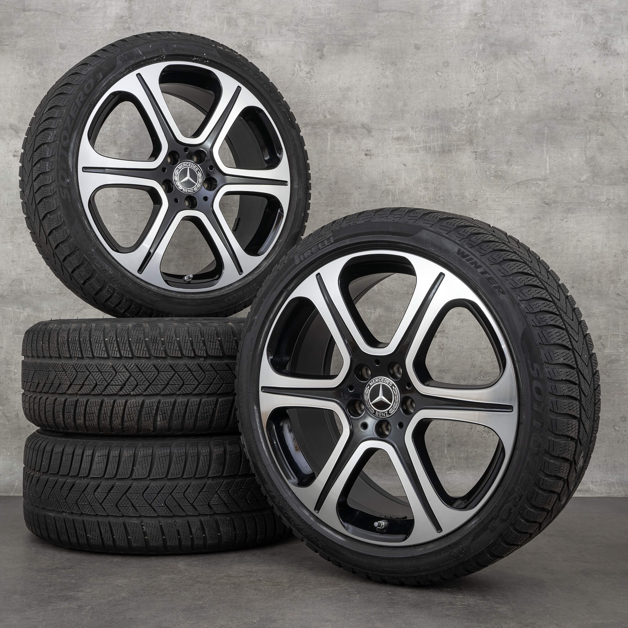 Llantas de invierno originales Mercedes Benz Clase E 19 pulgadas W213 S213 C238 A238 llantas A2134013400 A2134013500 negro brillante torneado