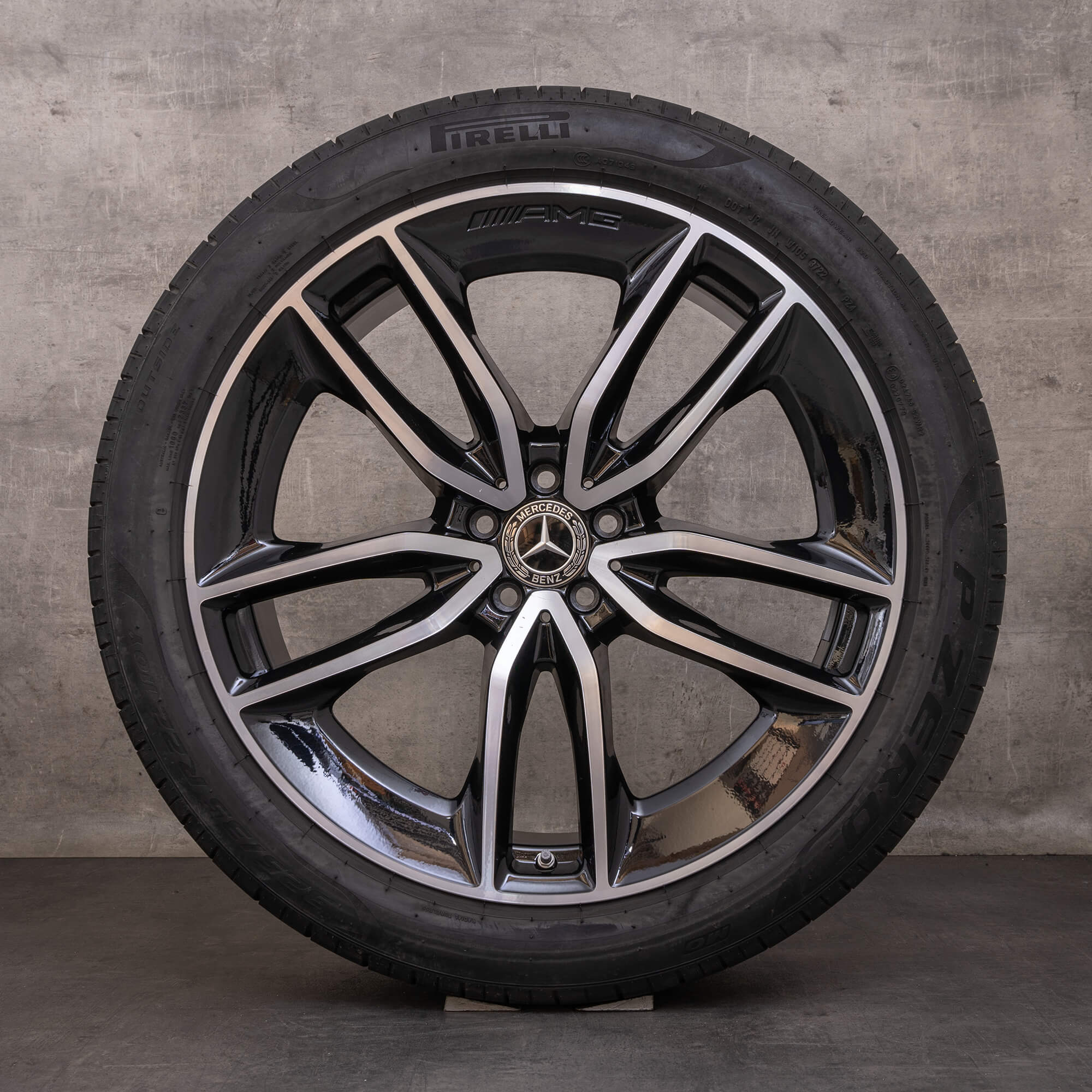 Original Mercedes Benz GLE AMG Felgen 22 Zoll C167 V167 Sommerräder A1674013600 A1674013700 schwarz glanzgedreht