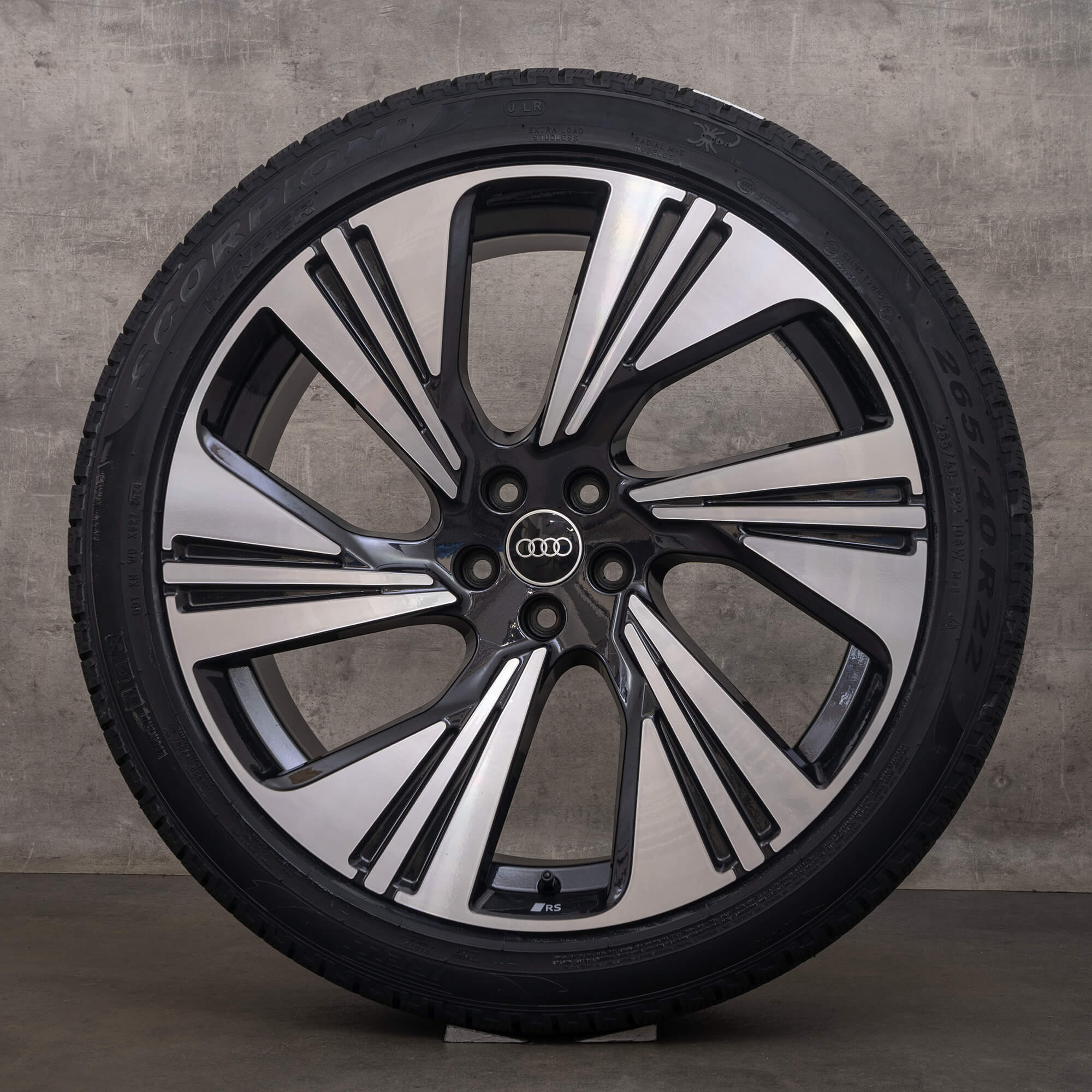 Original Audi e-tron Q8 & Sportback Felgen 22 Zoll GE Winterräder 4KE601025AM schwarz glanzgedreht Winterreifen