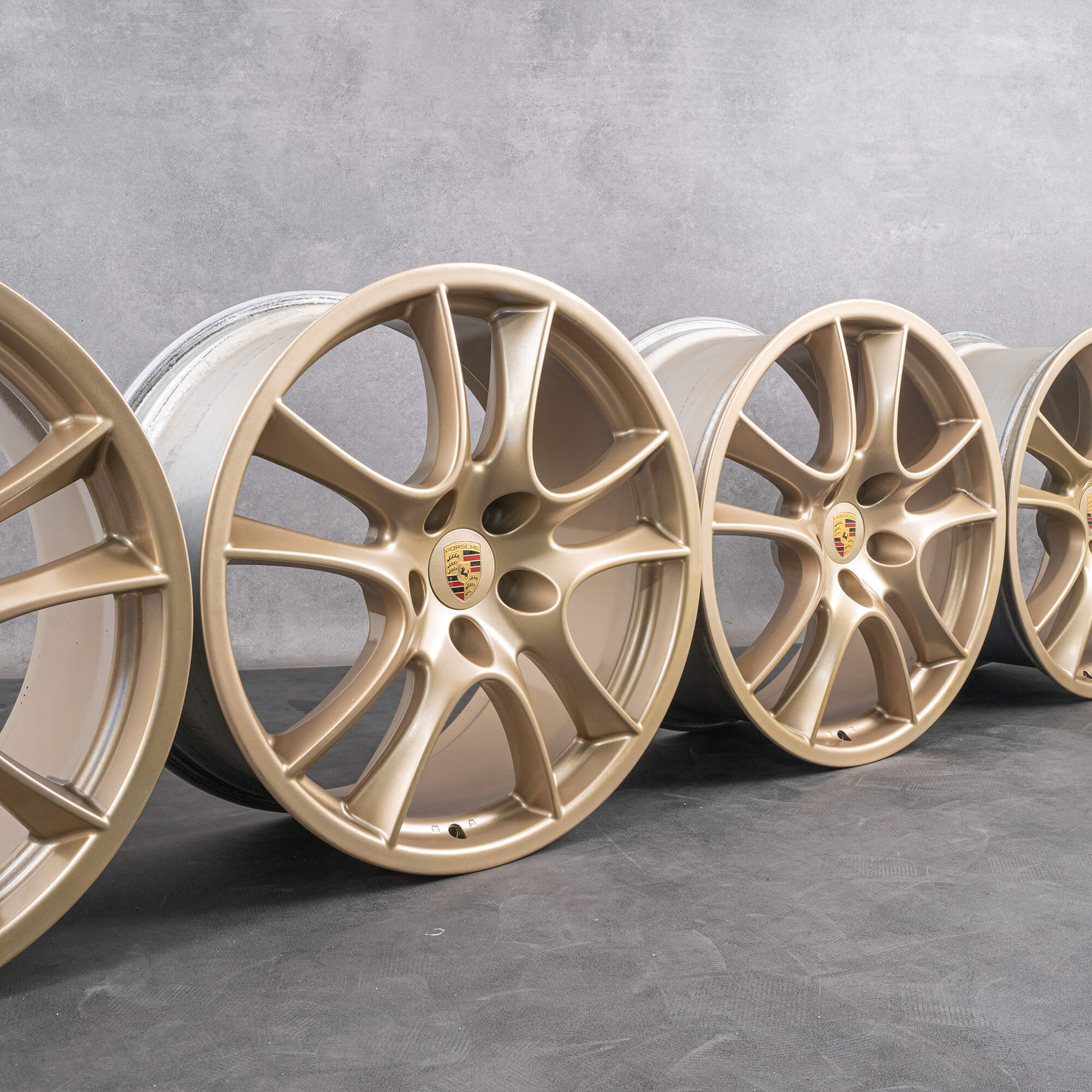 Originale Porsche Cayenne 21 tommer fælge 955 957 GTS S Sport 7L5601025T Aurum