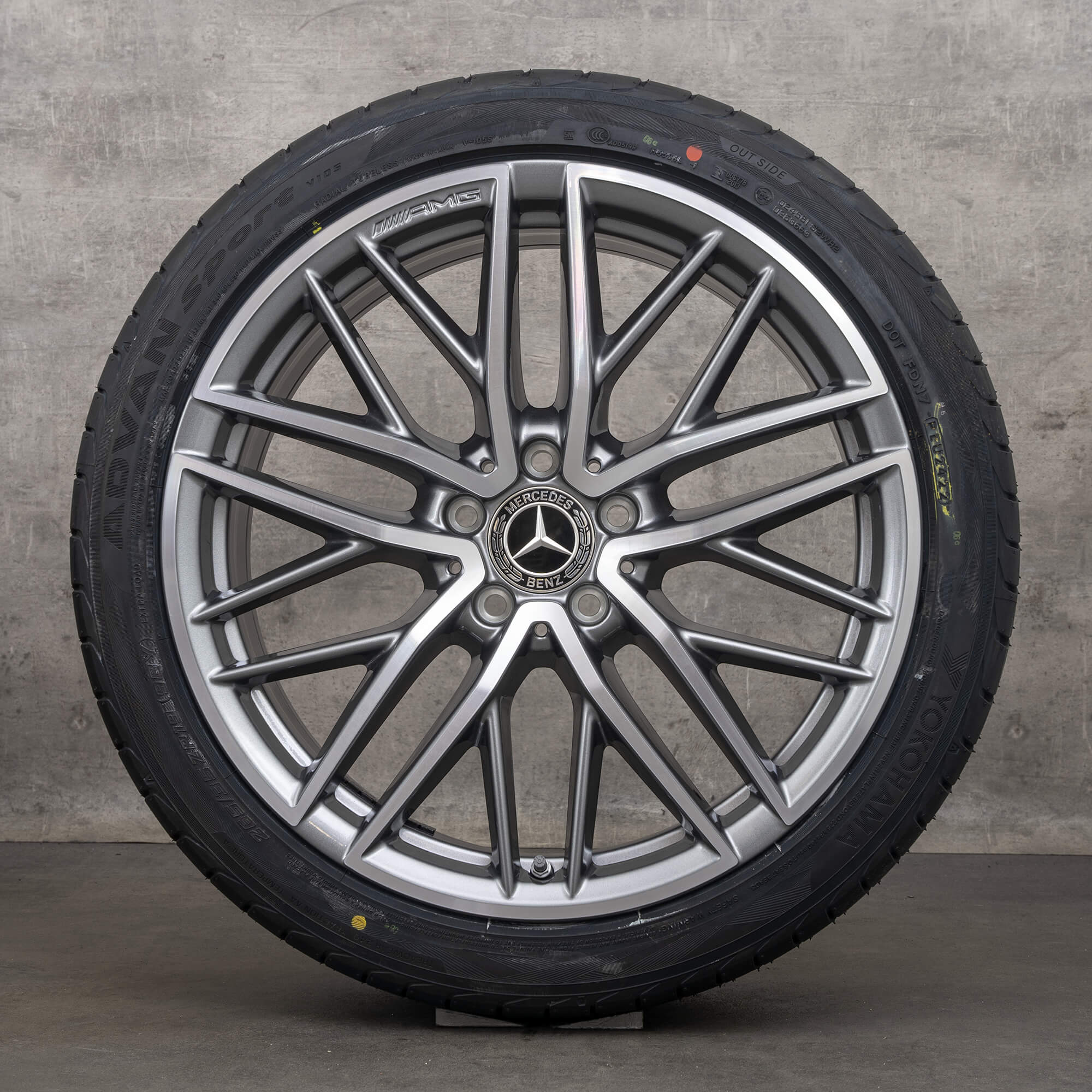 Original Mercedes Benz C-Klasse AMG C43 Felgen 19 Zoll W206 S206 Sommerräder A2064012300 A2064012400 himalaya grey glanzgedreht
