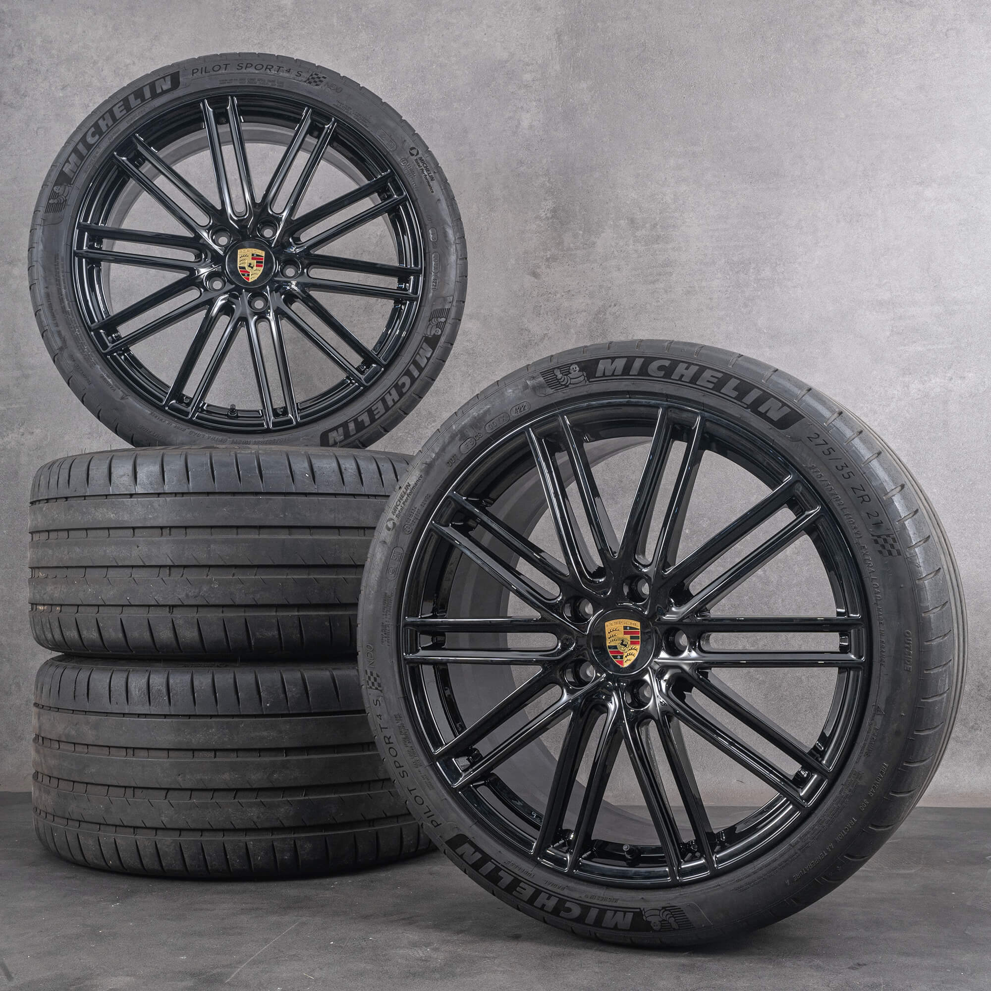 Original Porsche Panamera llantas 21 pulgadas ruedas de verano 971 971601025AB 971601025AC negro brillante
