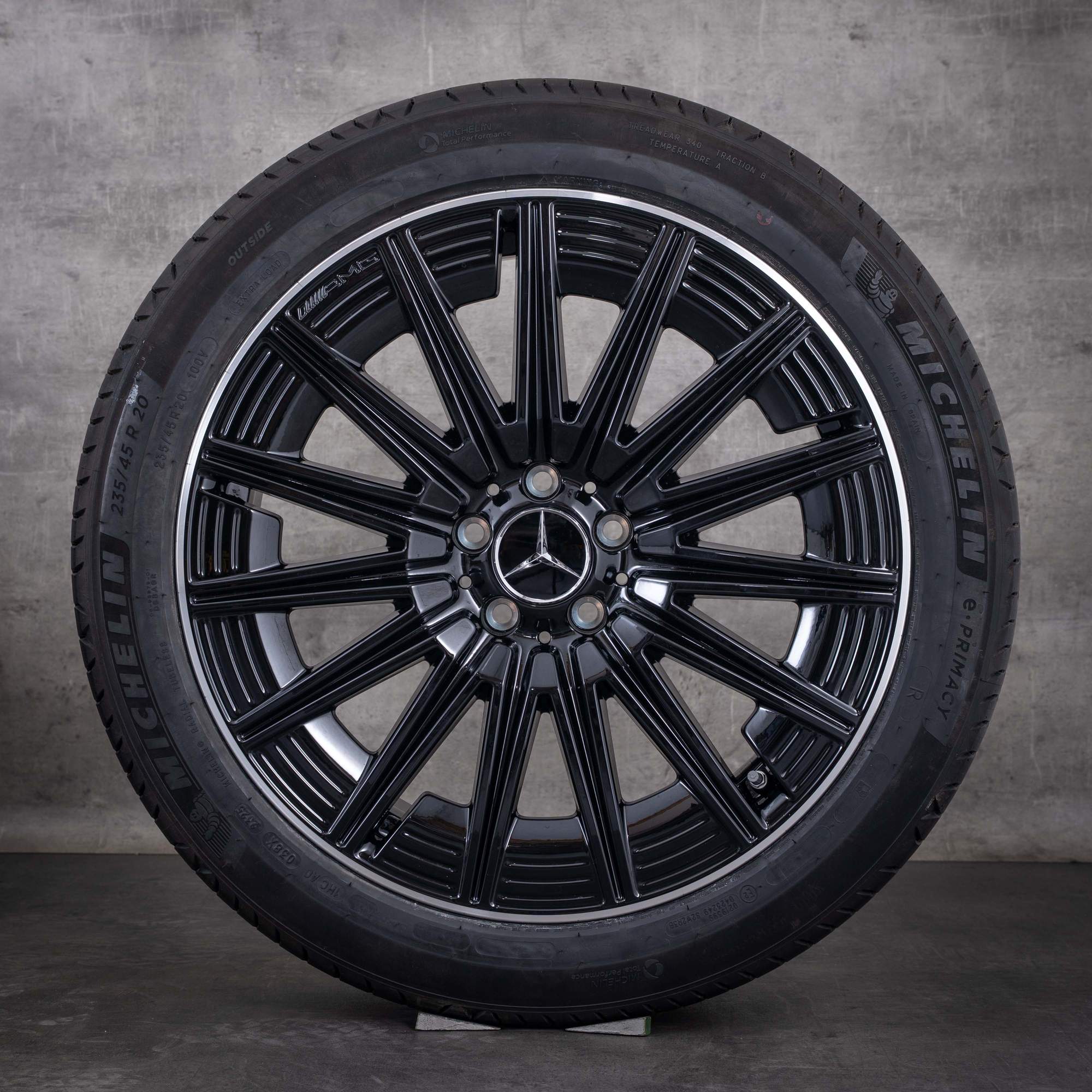 Original Mercedes-Benz GLA GLB 20-tums AMG-fälgar H247 X247 sommarhjul A2474015200 svarta frontpolerade