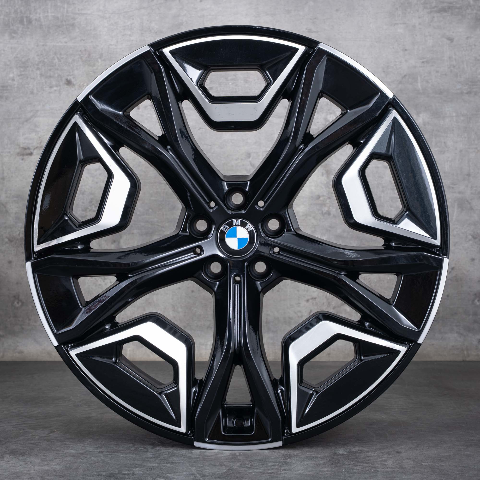 OEM BMW iX rims 22 inch i20 summer wheels Styling 1020 5A02658 black polisched