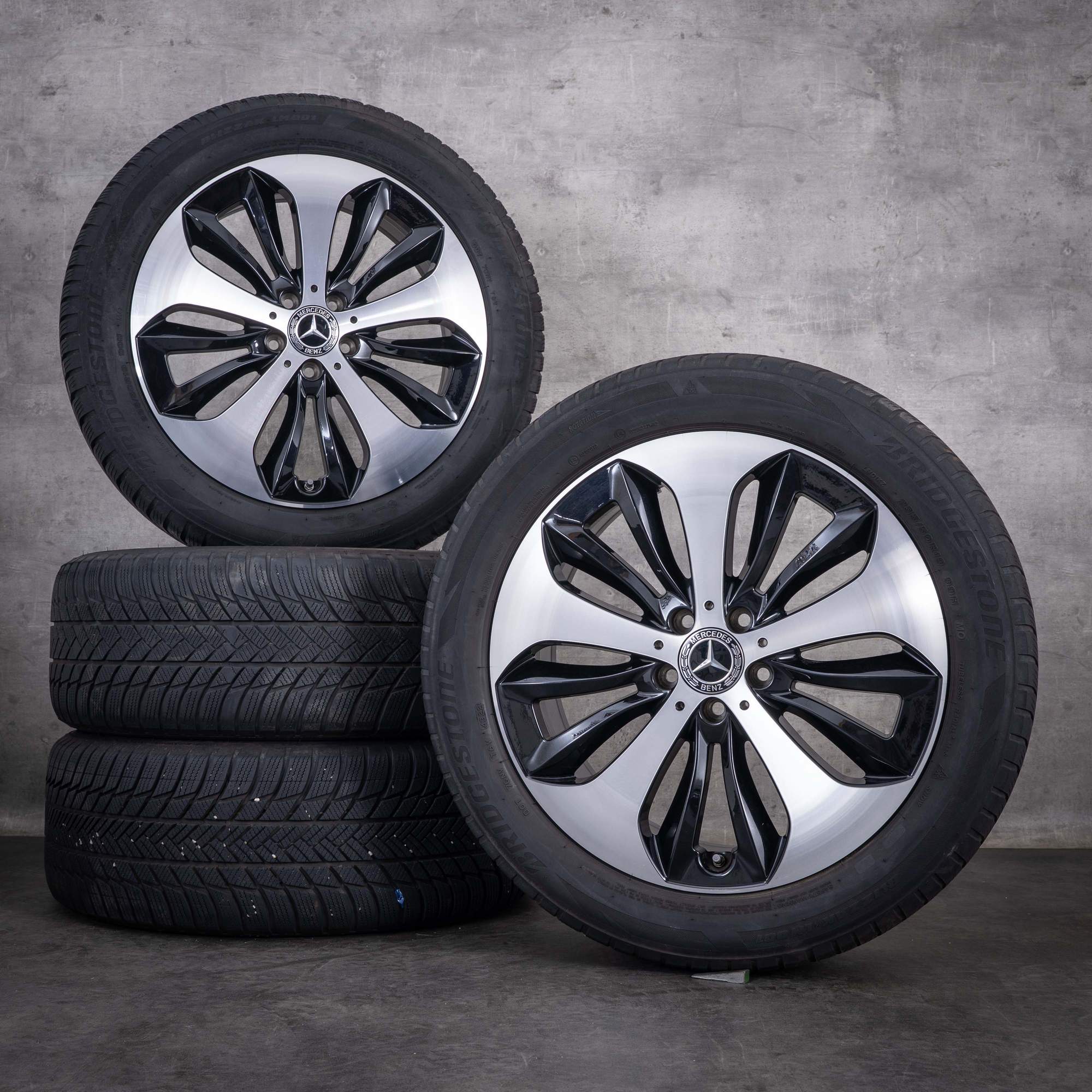 Original Mercedes-Benz GLA GLB anvelope de iarnă de 19 inci H247 X247 cod A2474013600 jante din aluminiu negre diamantate